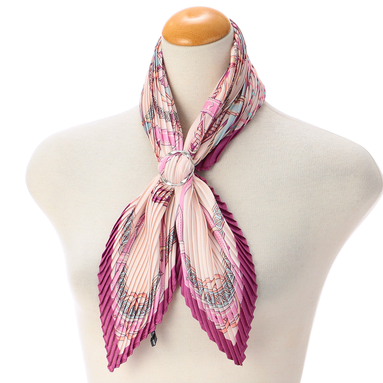 スカーフリング付きプリーツスカーフ エスニック - 画像3