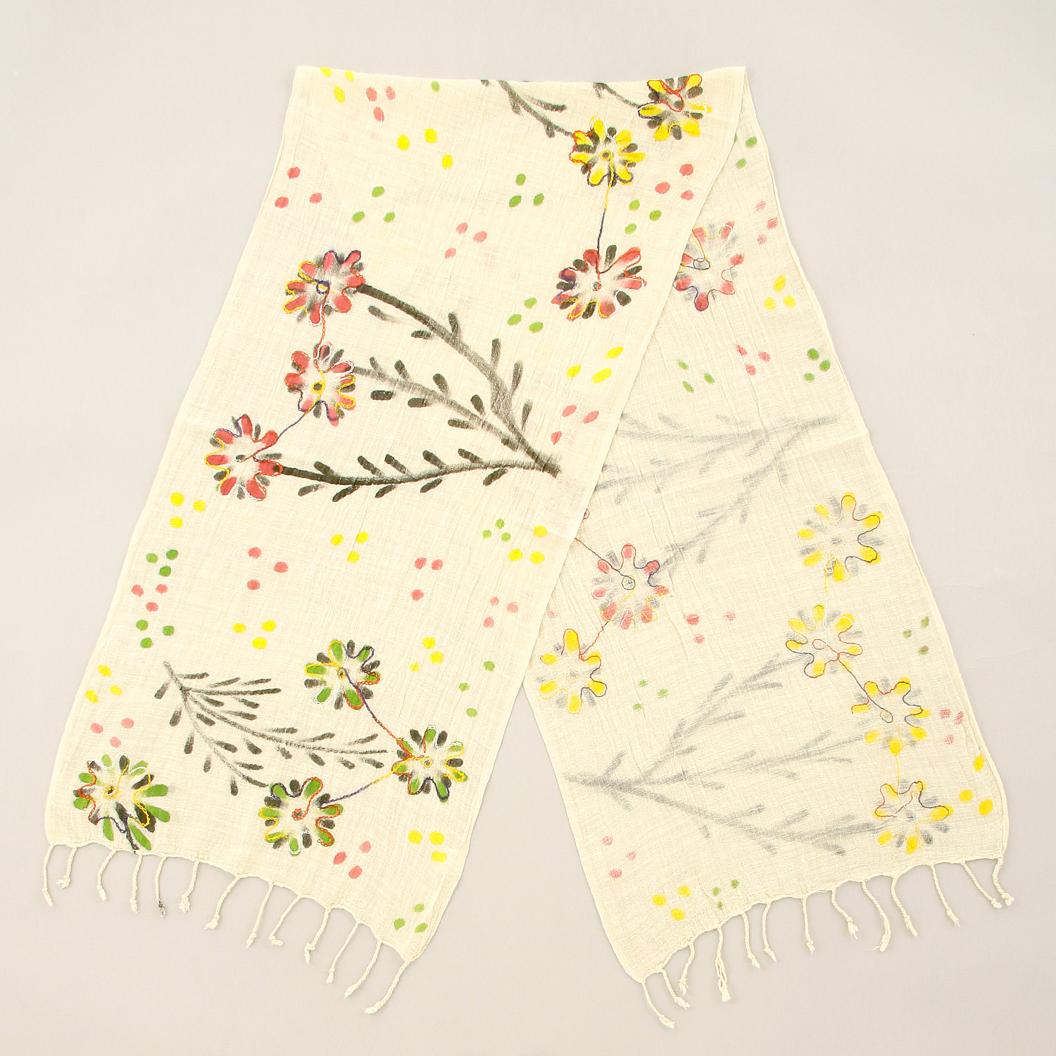 【07終了】インド製 手描き風ストール カラー - 画像12