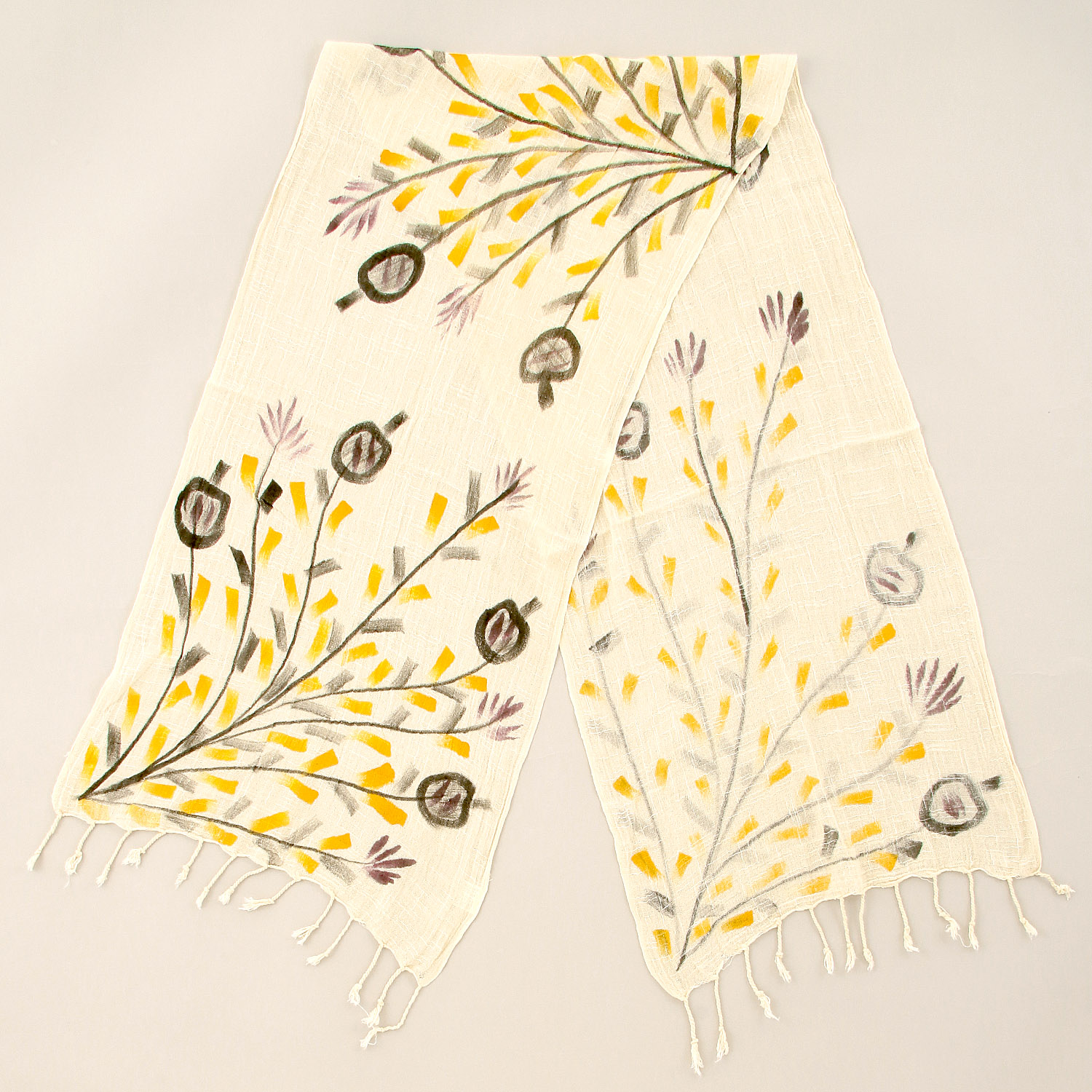 【07終了】インド製 手描き風ストール カラー - 画像6