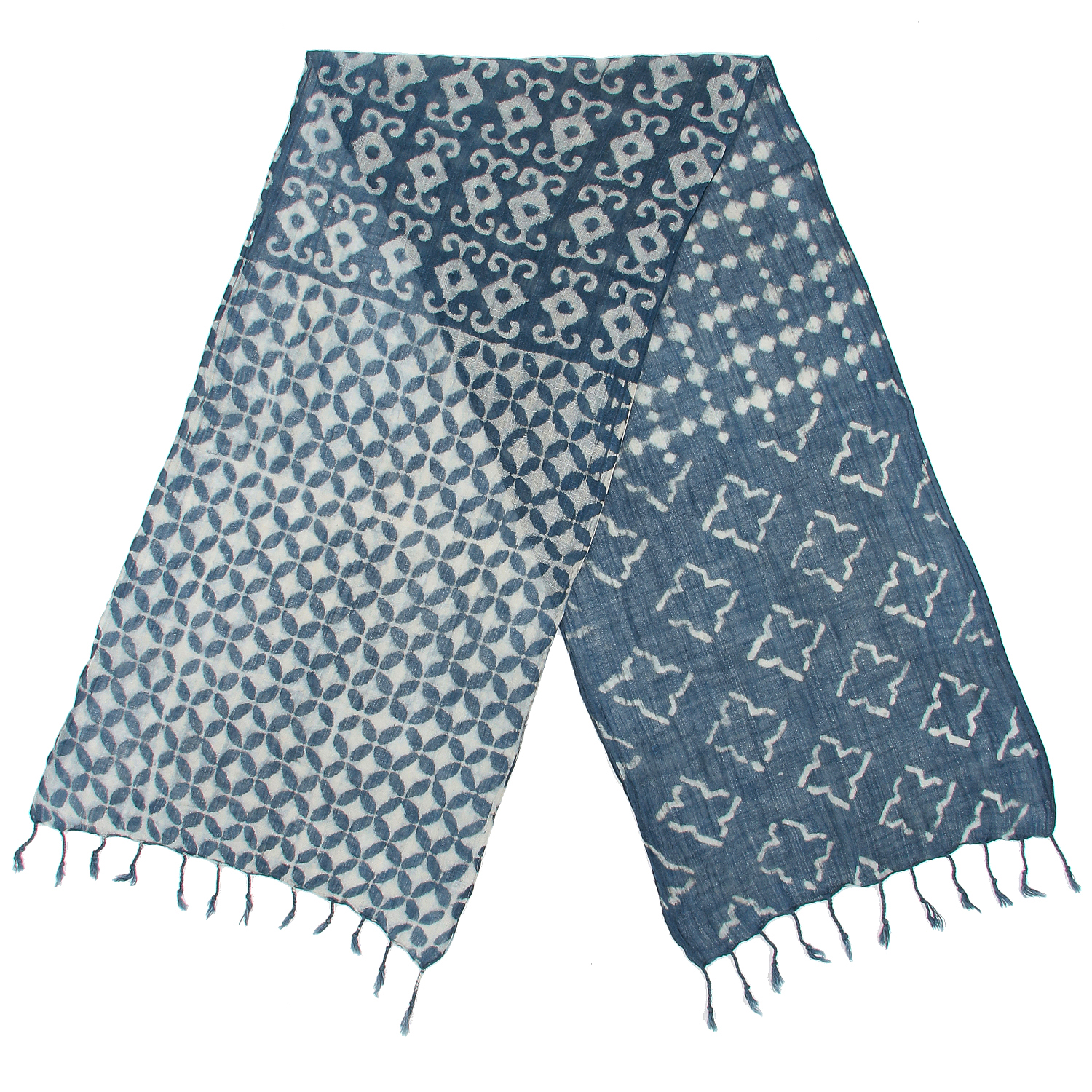 【01，02， 04終了】インド製 綿スラブストール ブルー - 画像2