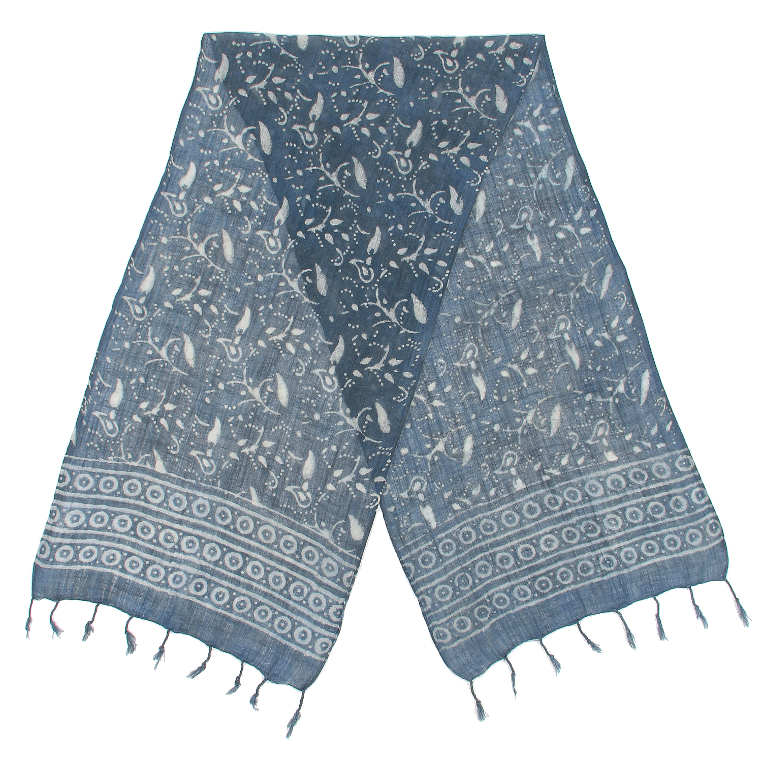 【01，02終了】インド製 綿スラブストール ブルー - 画像6