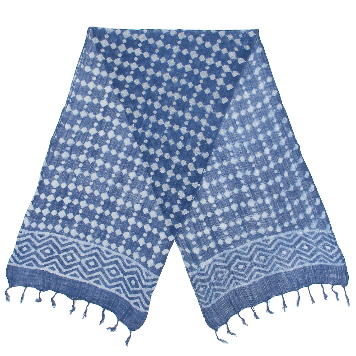 【01，02終了】インド製 綿スラブストール ブルー - 画像8