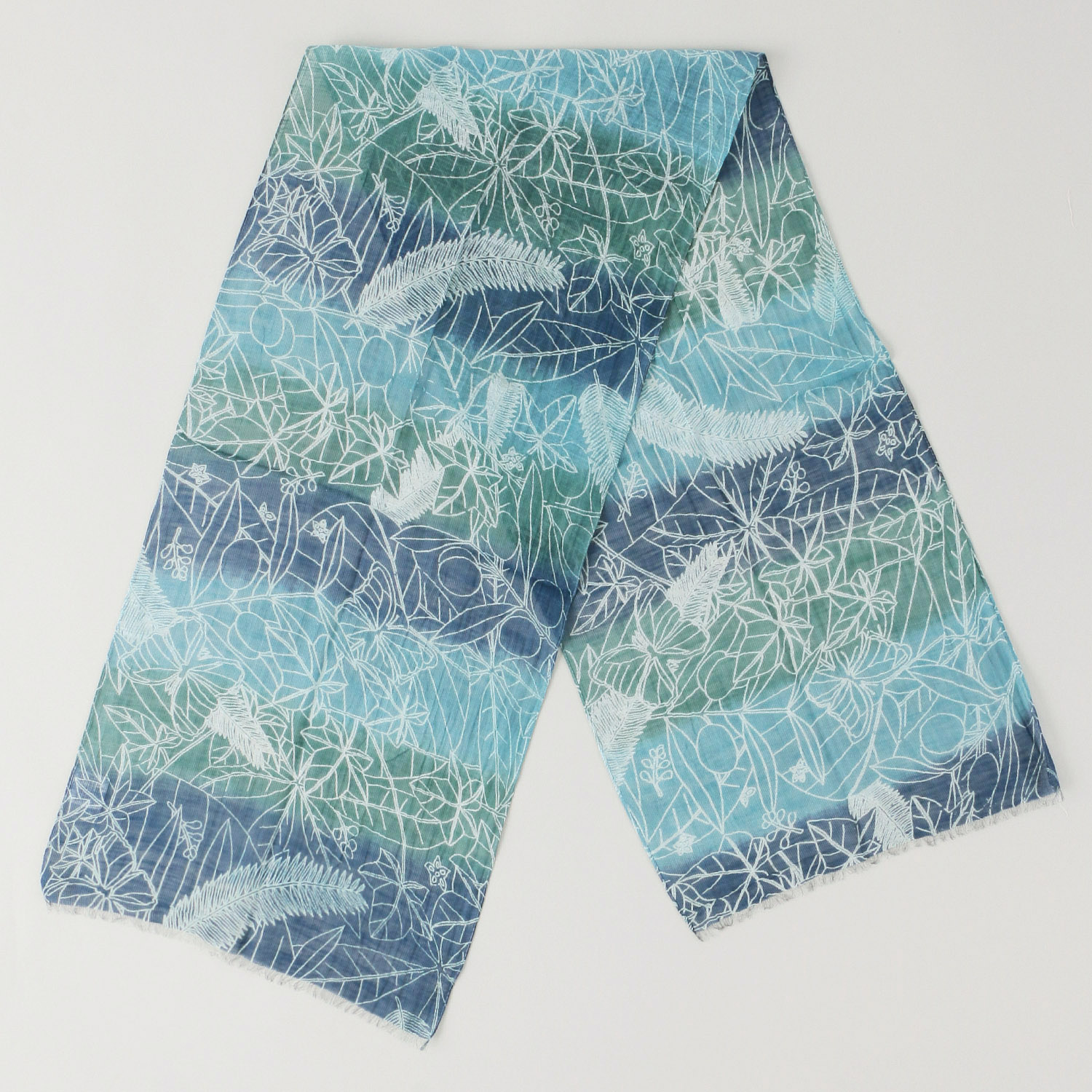 インド製 綿シルクグラデーションストール - 画像2