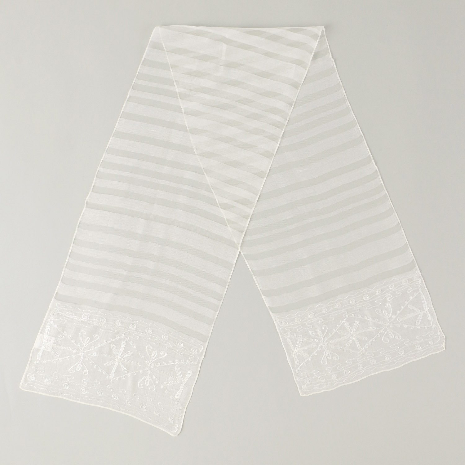 インド製 シルク混刺繍ストール - 画像2