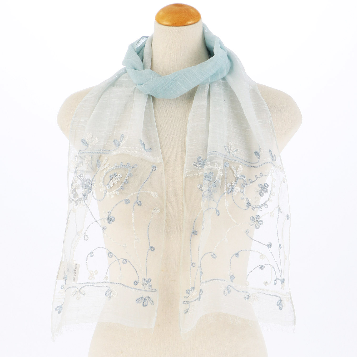 インド製 綿シルク刺繍ストール - 画像6