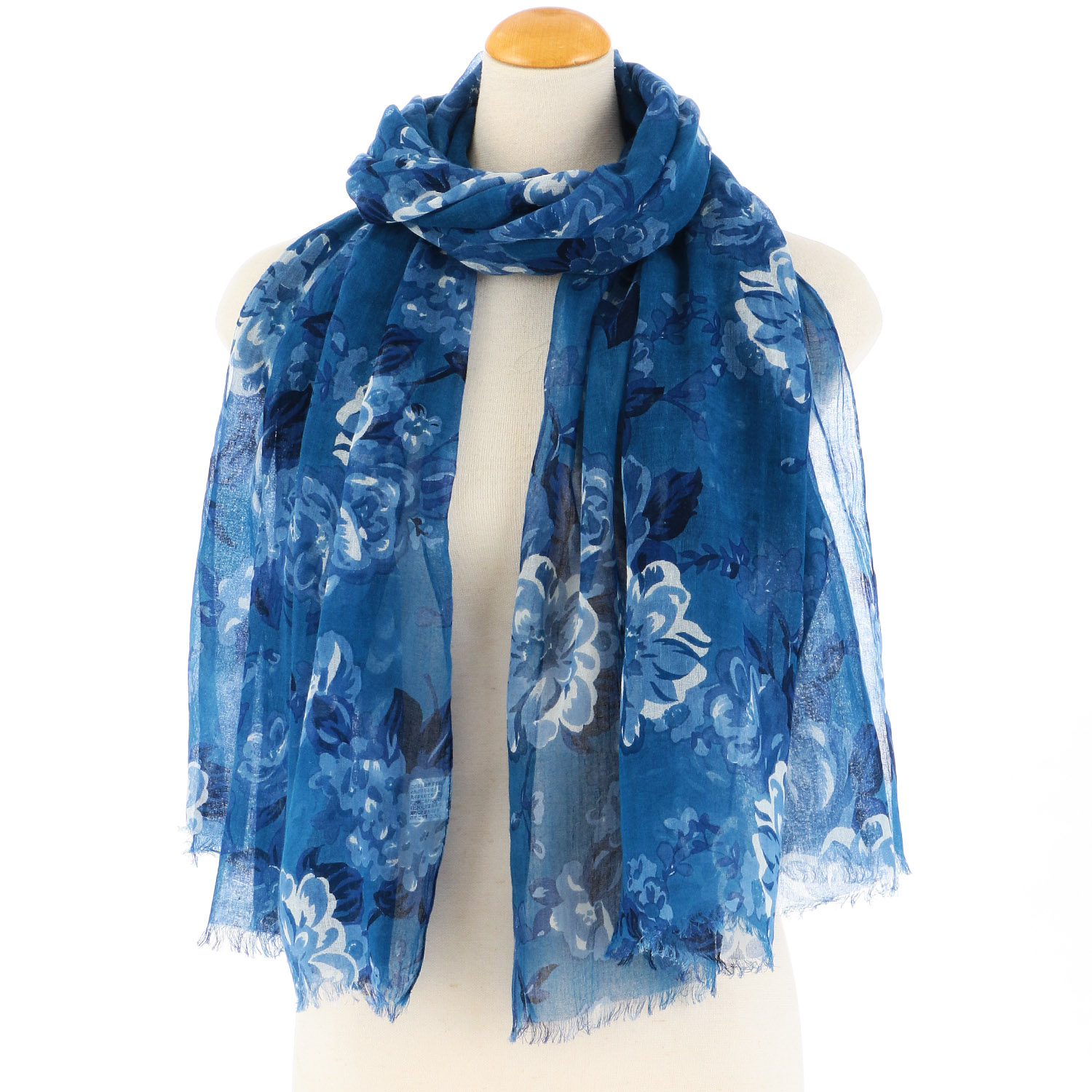 インド製 コットンガーゼ調大判ストール - 画像1