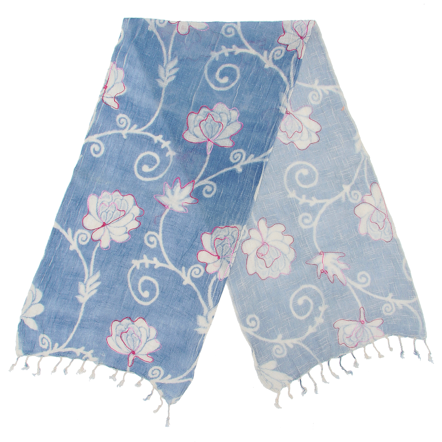 インド製 コットンストール ライトブルー - 画像2