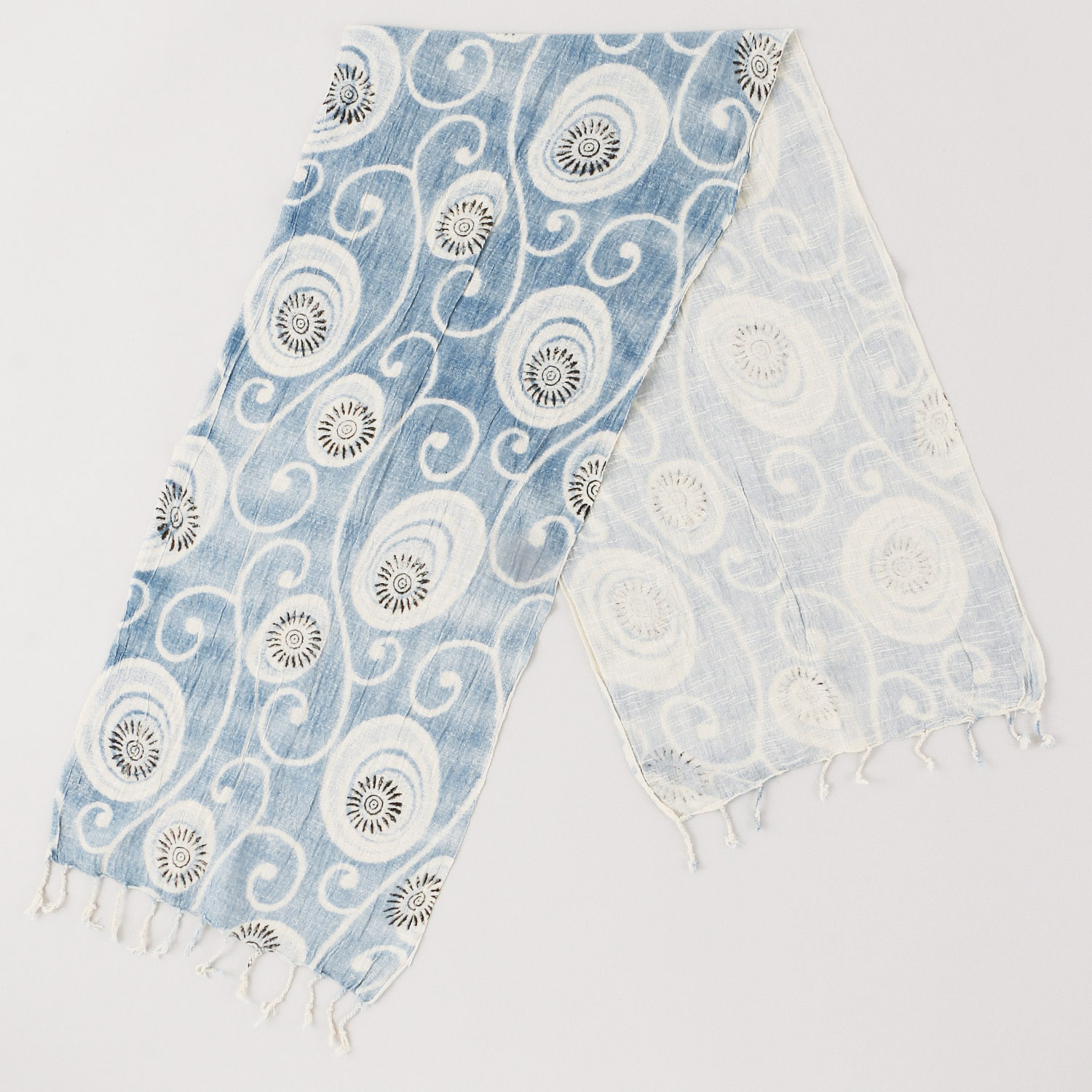 インド製 コットンストール ライトブルー - 画像5