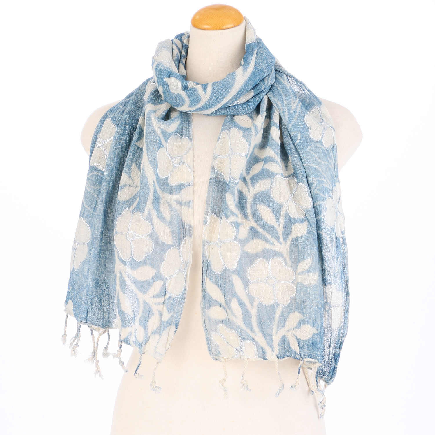 インド製 コットンストール ライトブルー - 画像6