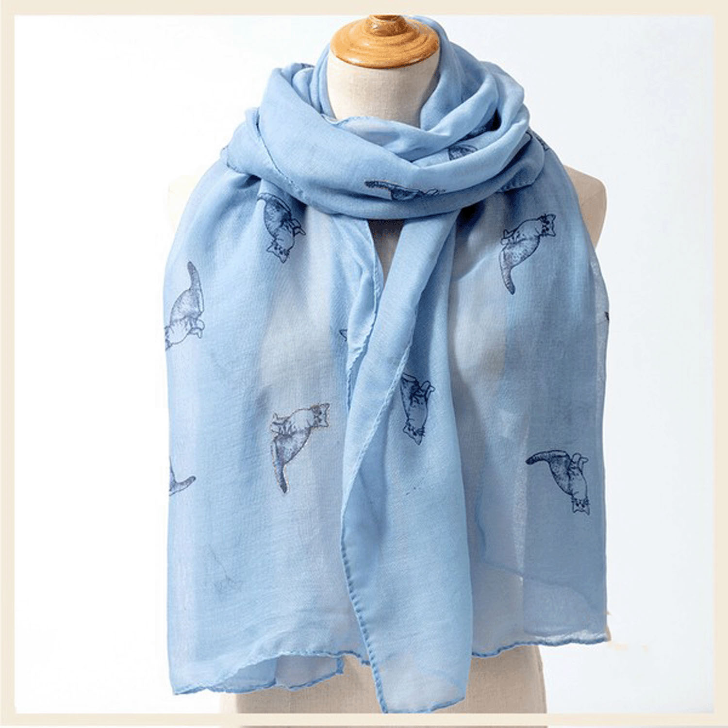 【サックス終了】 大判ストール ラメネコ - 画像1