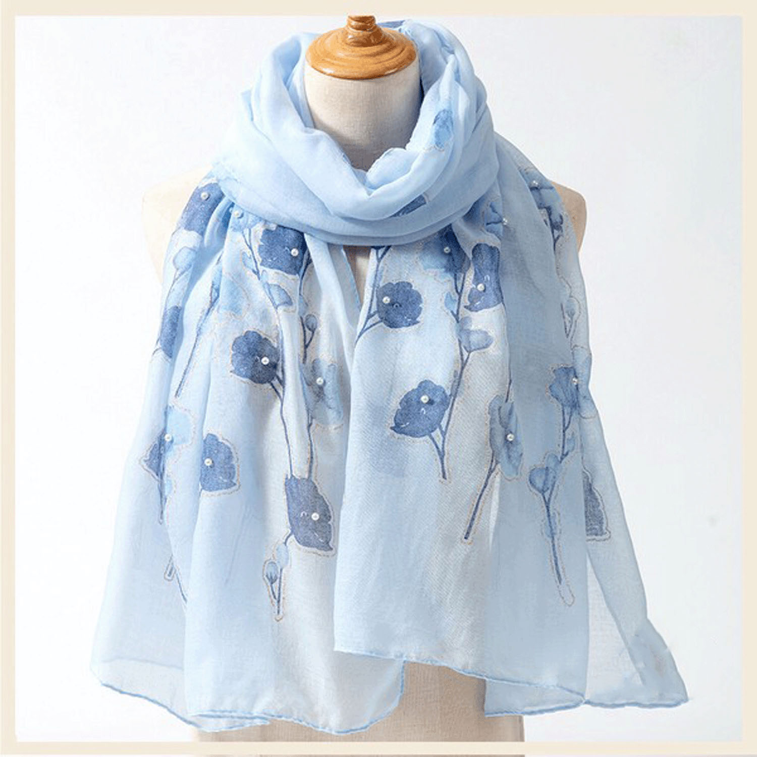 大判ストール フラワーラメパール - 画像4