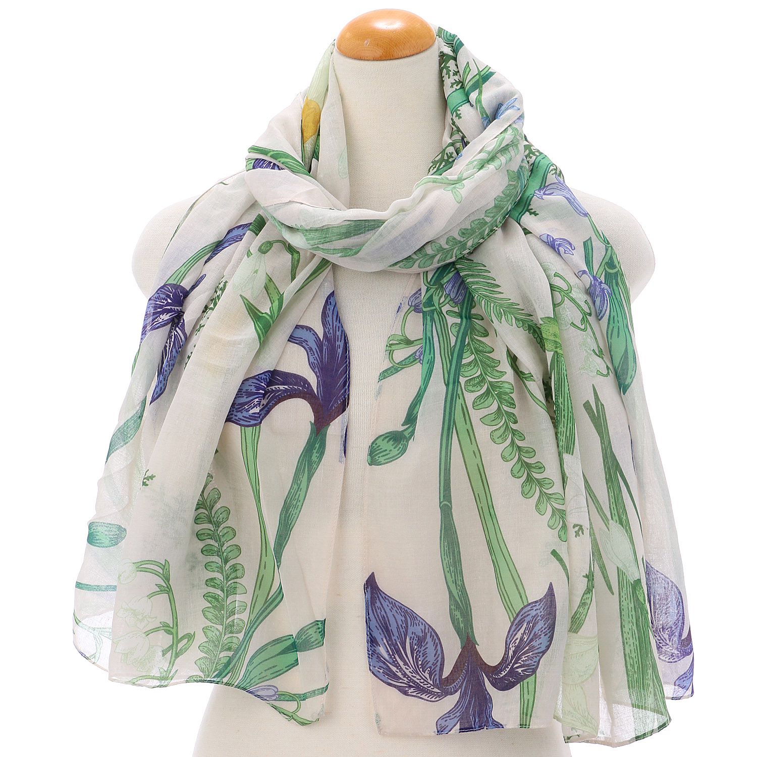 【ディープブルー終了】花柄プリントストール - 画像2