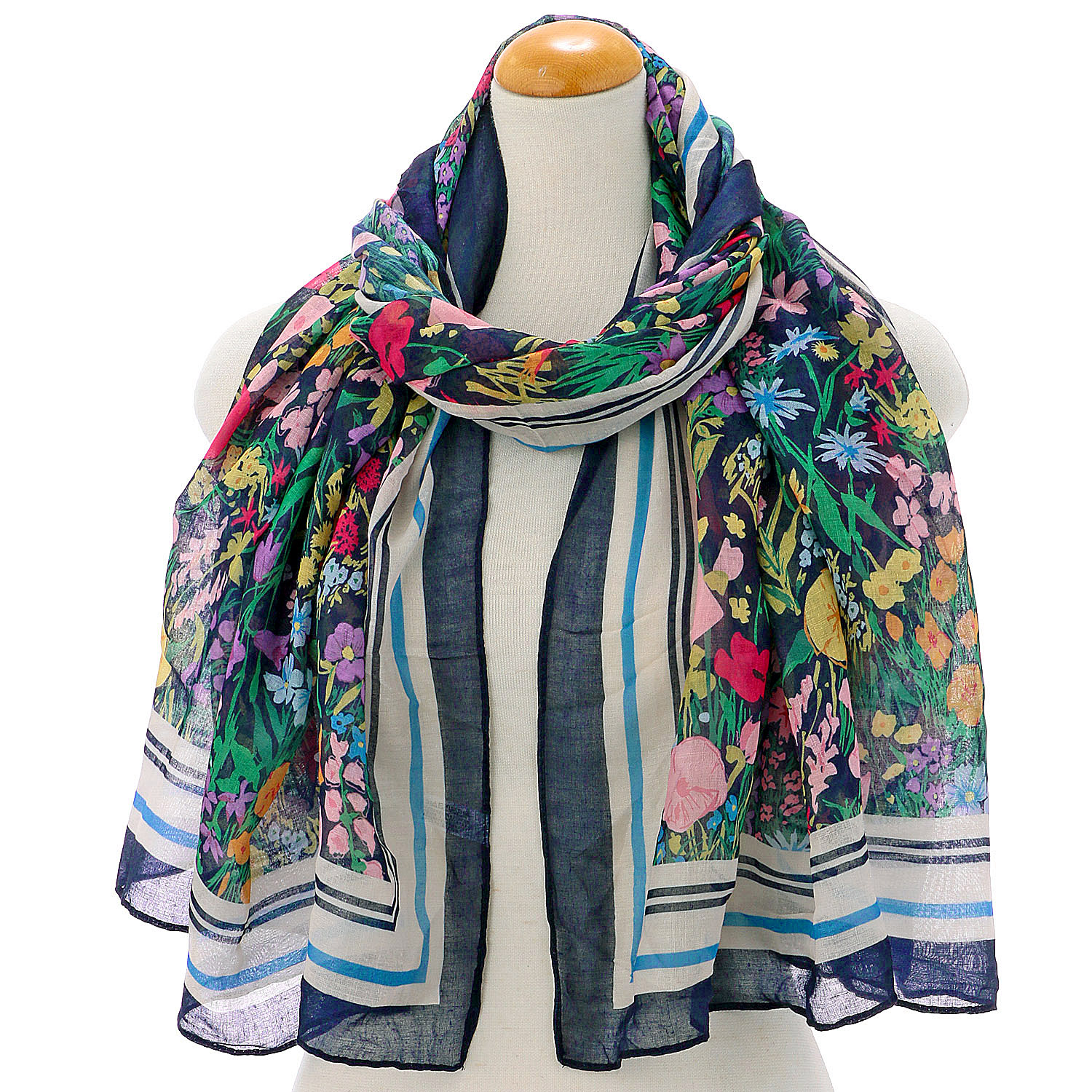 【ディープブルー終了】花柄プリントストール - 画像9