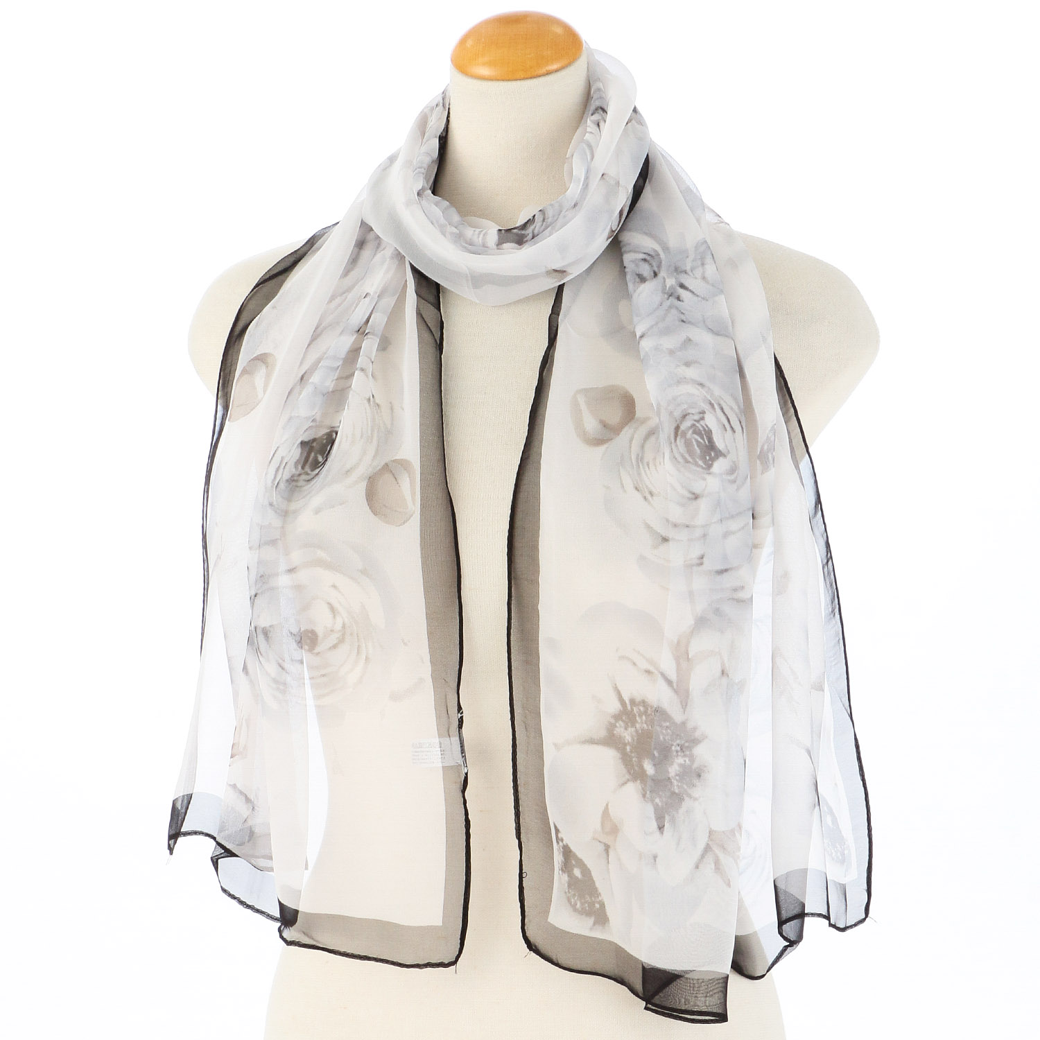 花柄シフォンプリントストール - 画像2