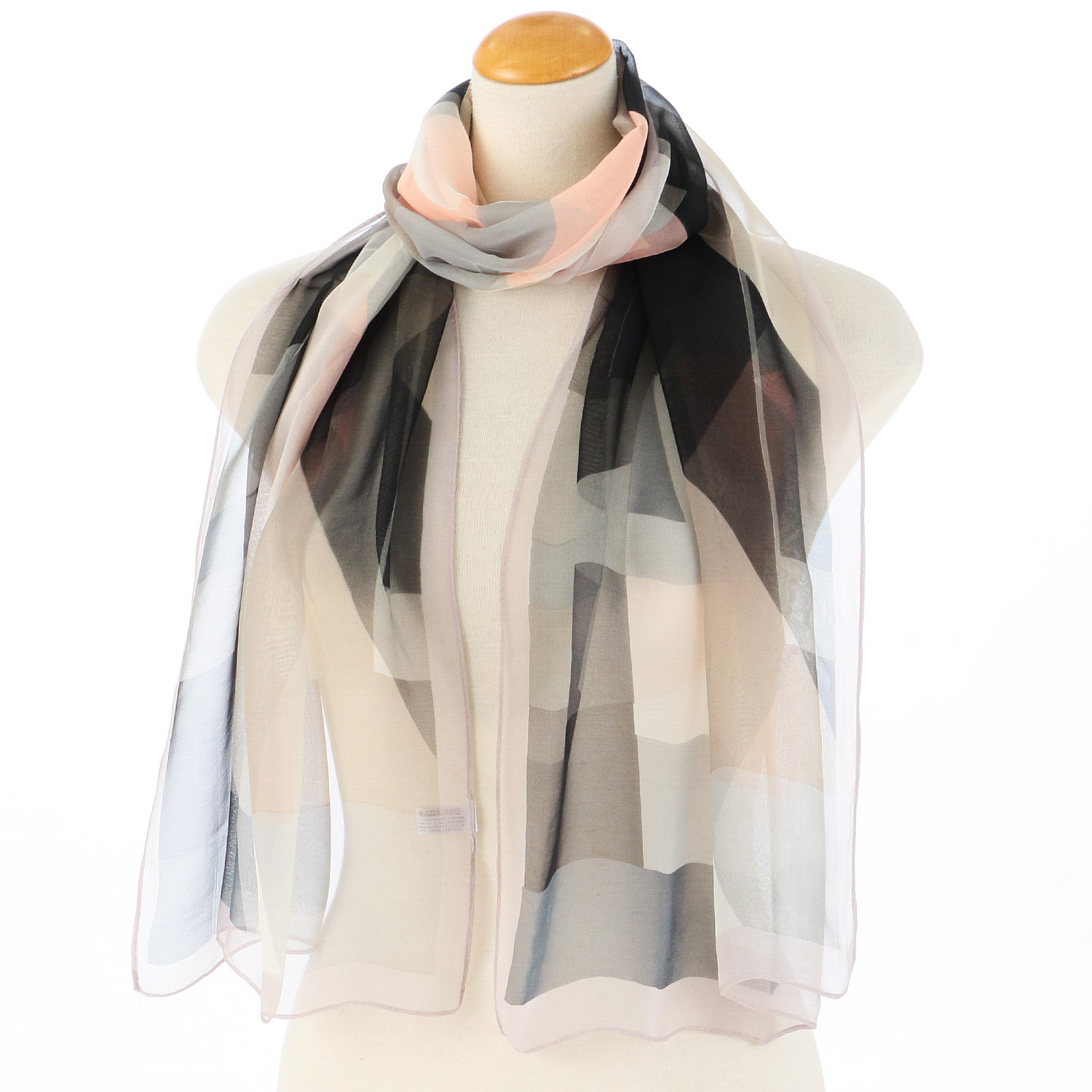 幾何柄シフォンプリントストール - 画像2