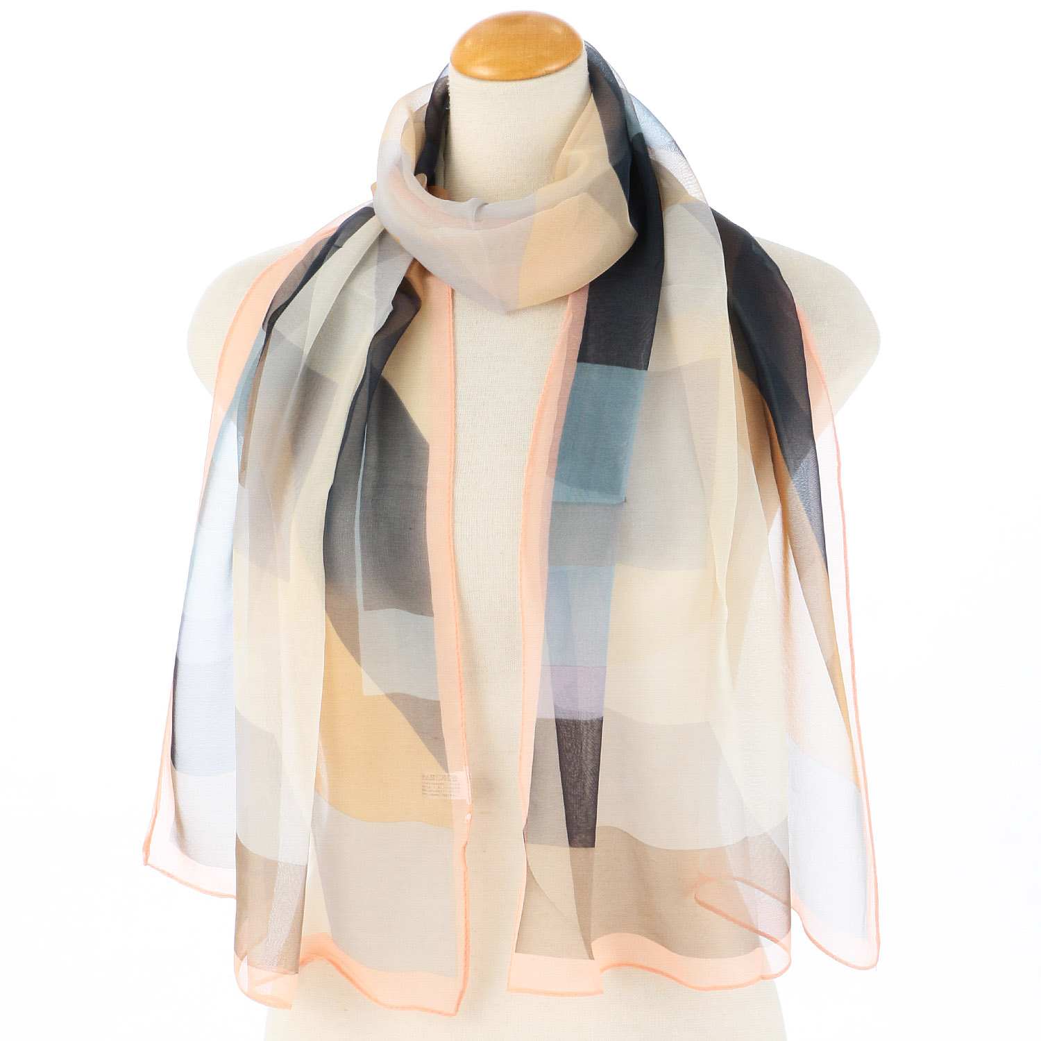 幾何柄シフォンプリントストール - 画像3