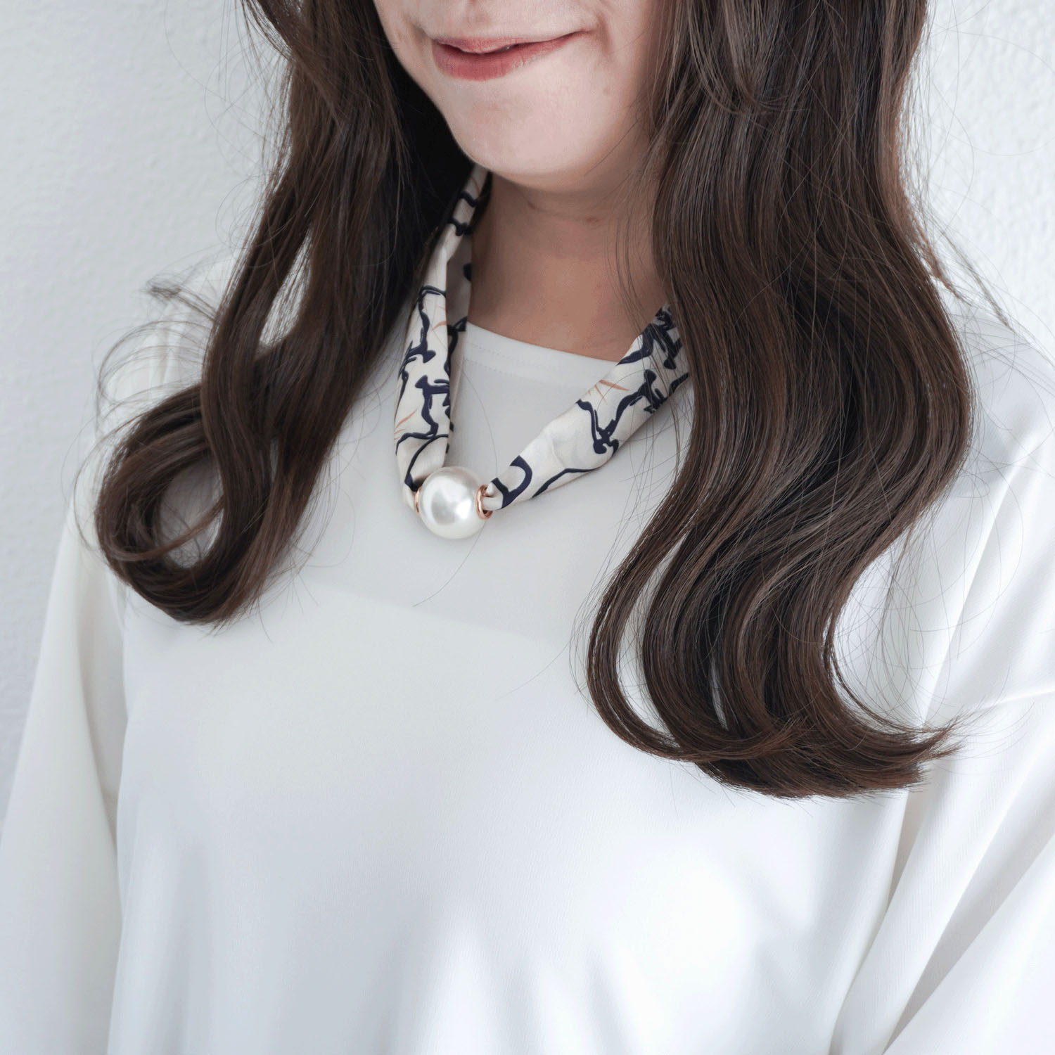 パールマグネット付きスカーフ - 画像2