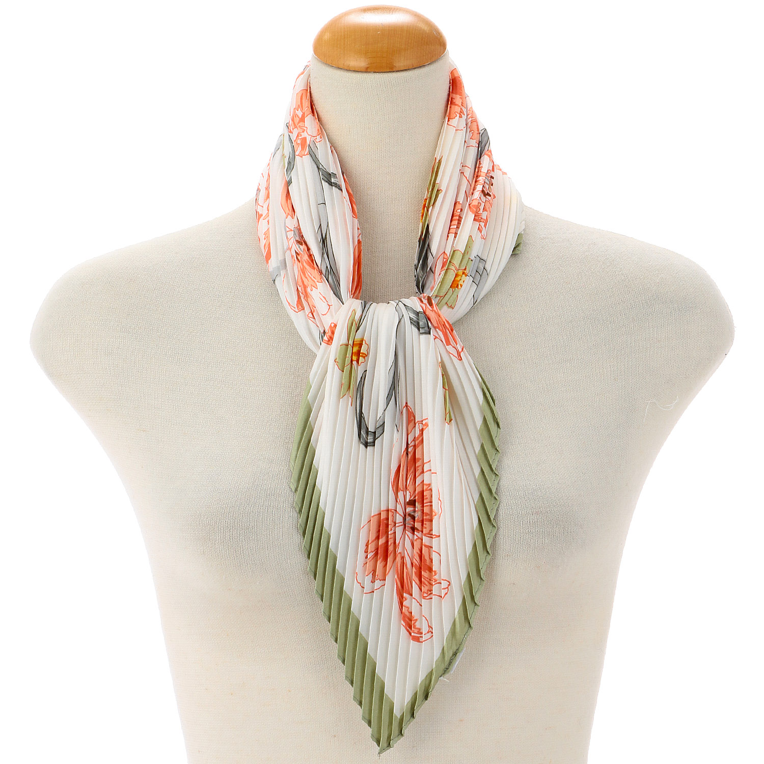 プリーツスカーフ 花柄 - 画像4