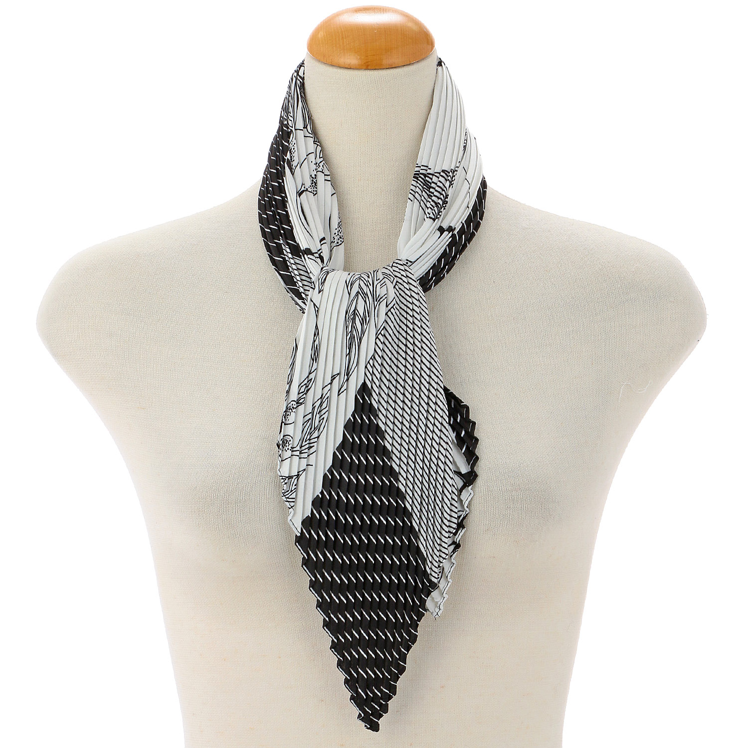 プリーツスカーフ リースストライプ - 画像1