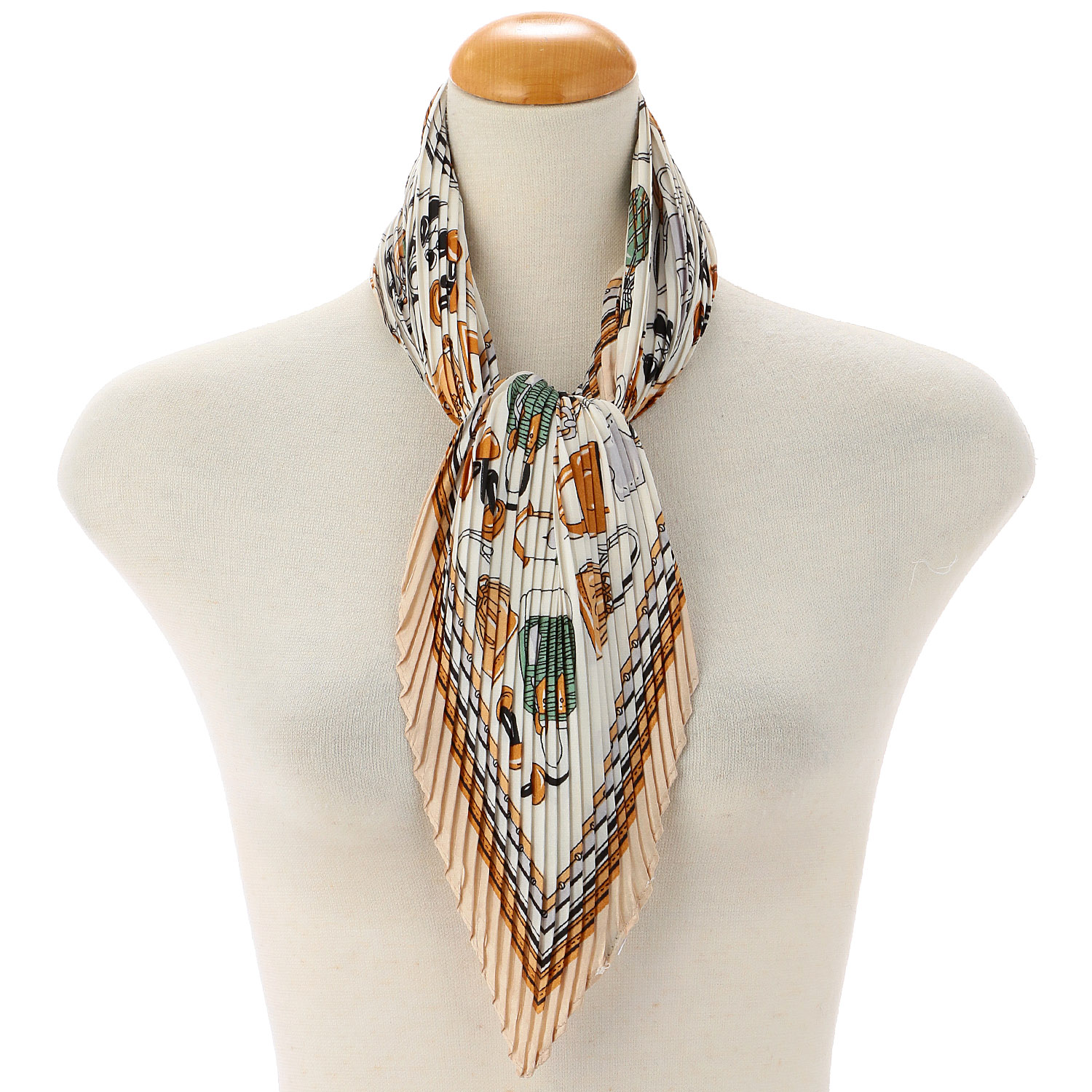 プリーツスカ－フ バッグ柄 - 画像2