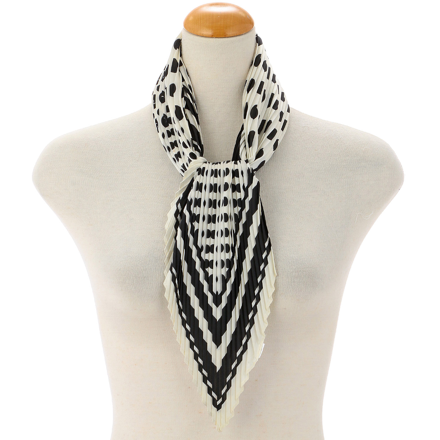 プリーツスカーフ ドット英字 - 画像2