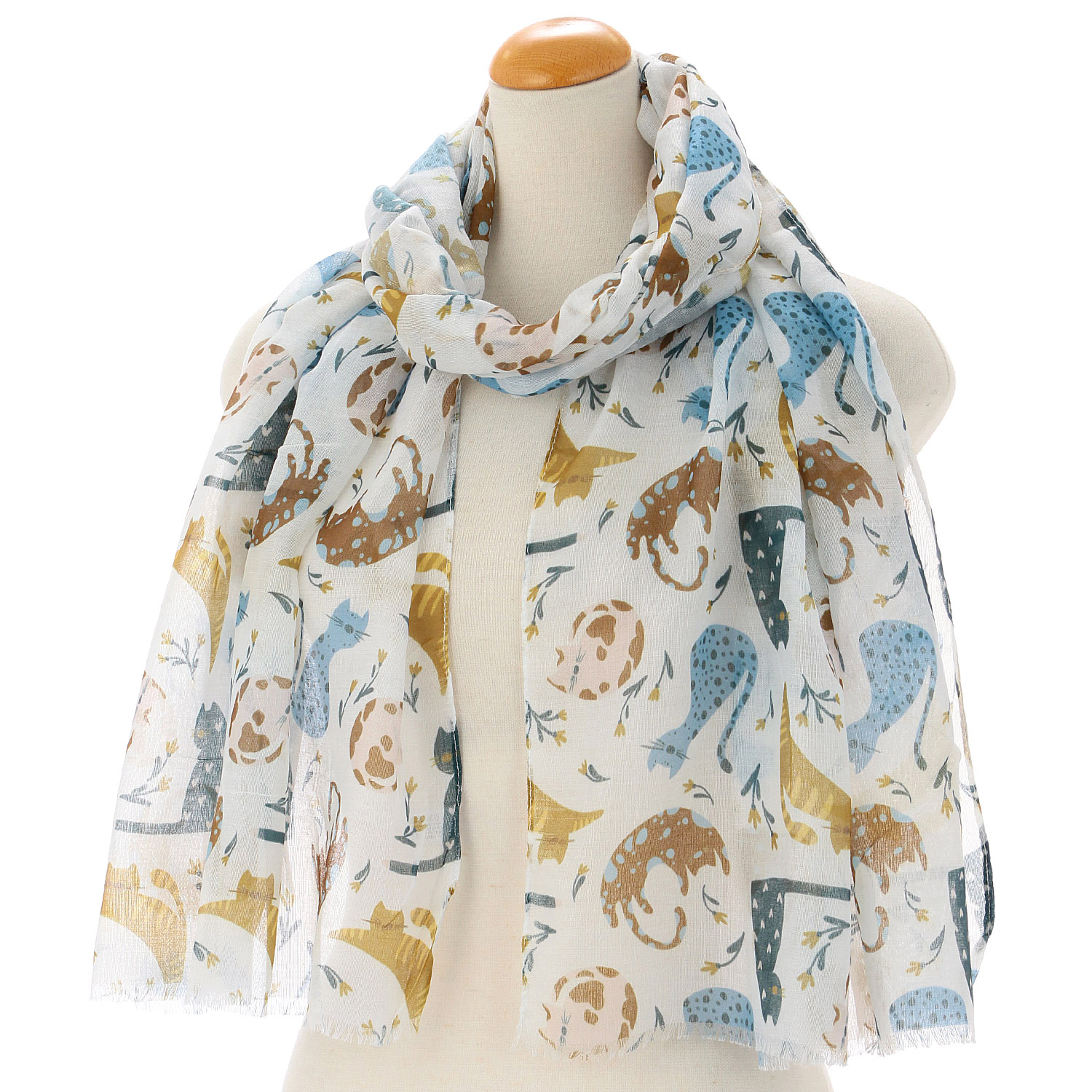 ネコ柄プリントストール - 画像2