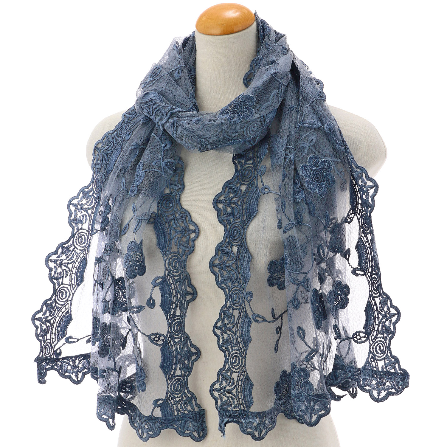 チュールレースストール