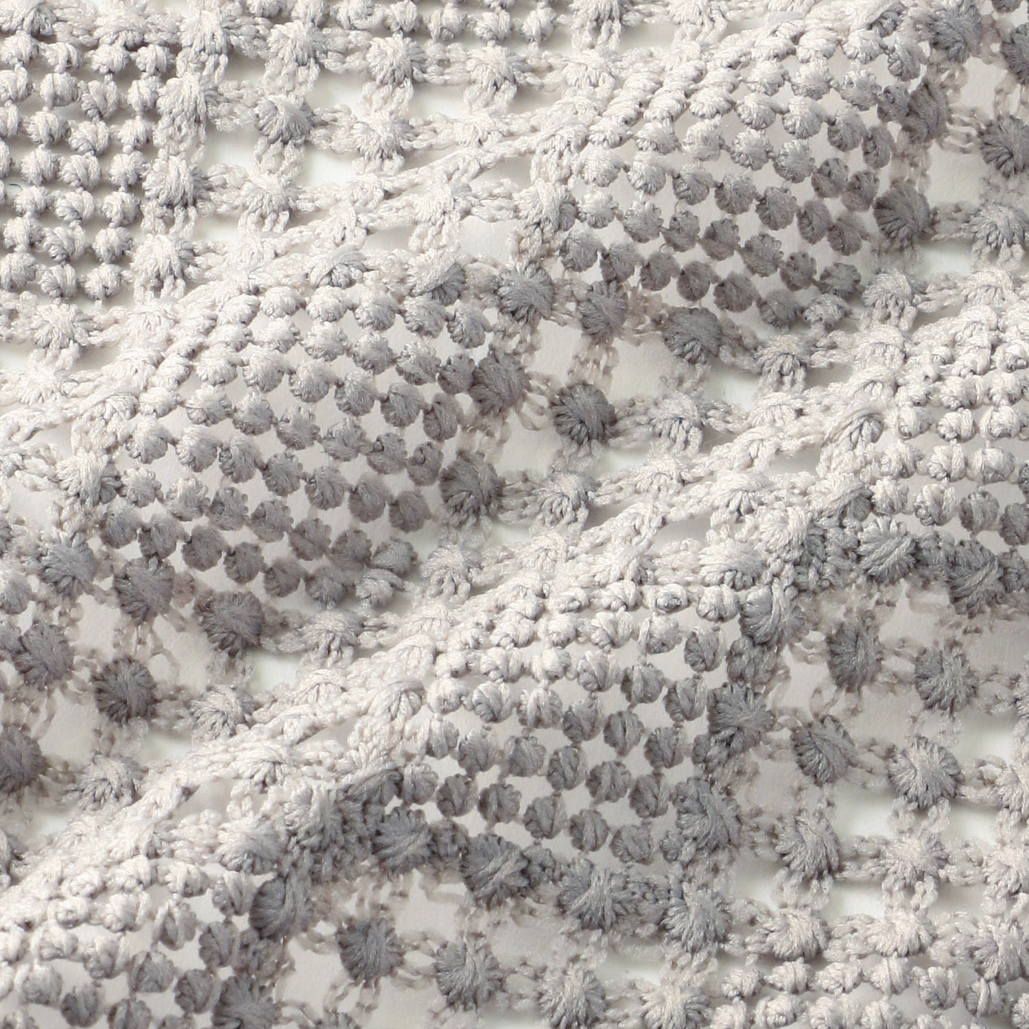 コットン刺繍三角レースストール  幾何 - 画像3