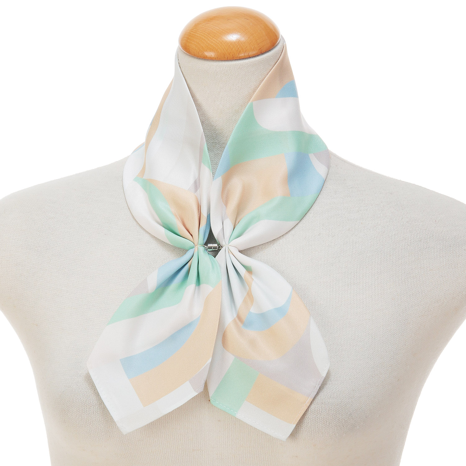 マグネット付スカーフ ブロック幾何柄 - 画像2