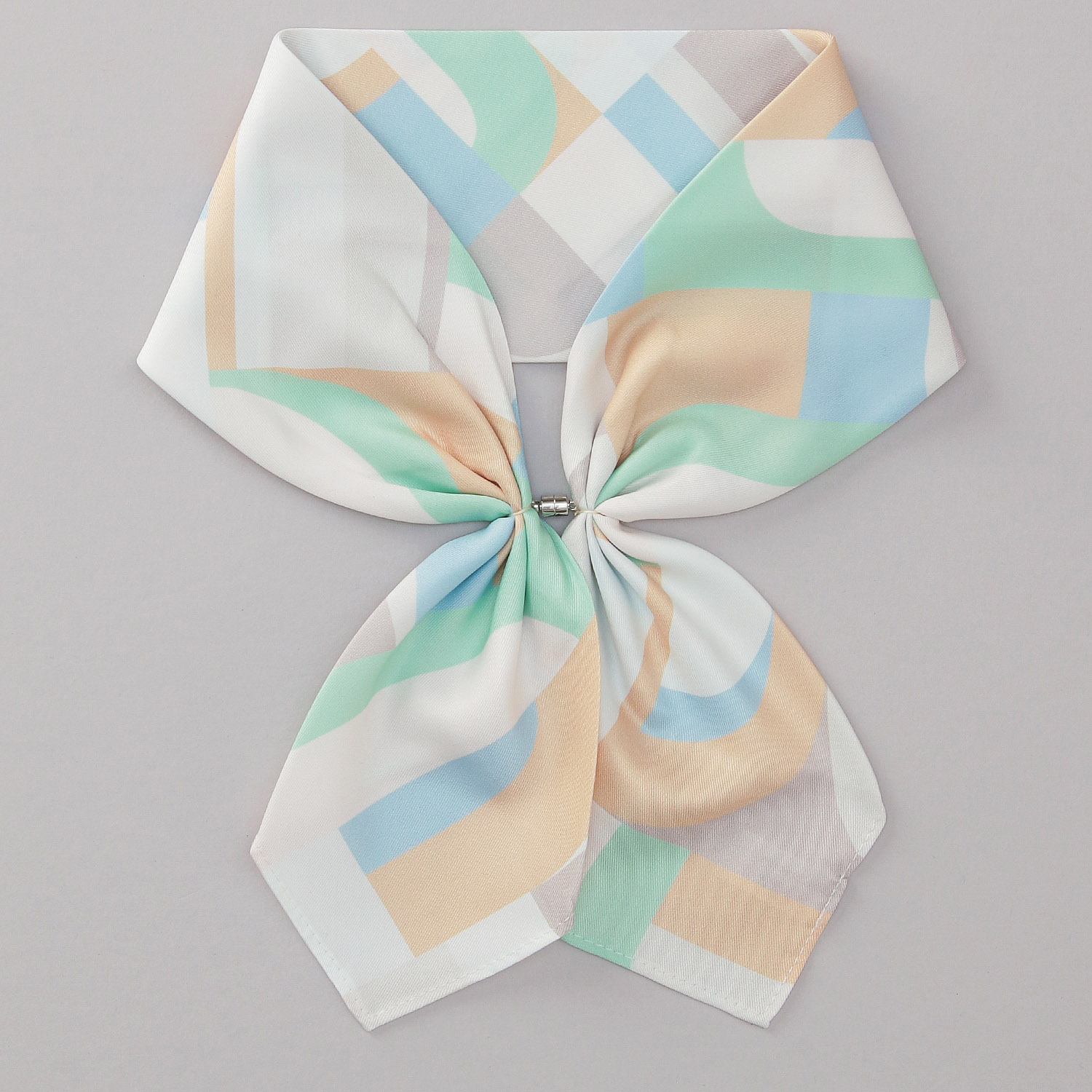 マグネット付スカーフ ブロック幾何柄 - 画像3