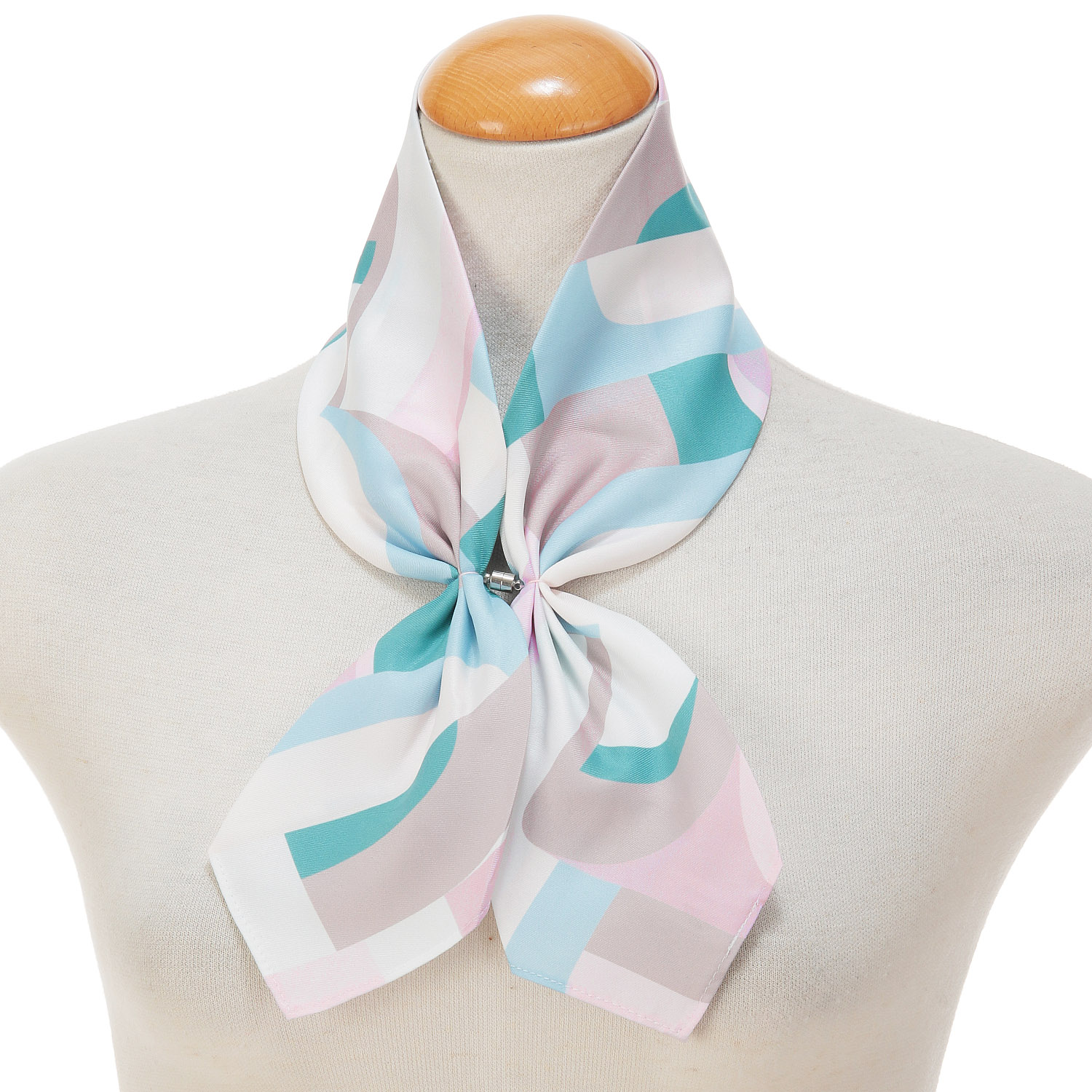 マグネット付スカーフ ブロック幾何柄 - 画像1