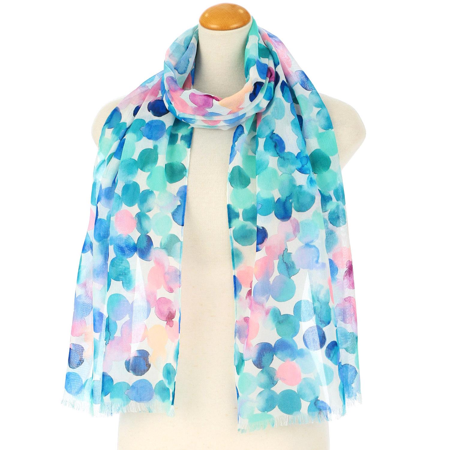 コットン細UVストール メルトドット柄 - 画像1