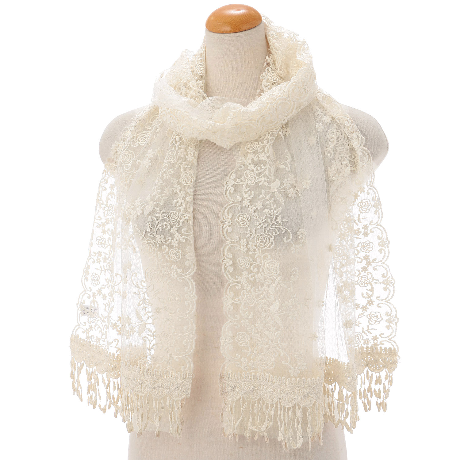 レースストール ローズフラワー柄 - 画像4