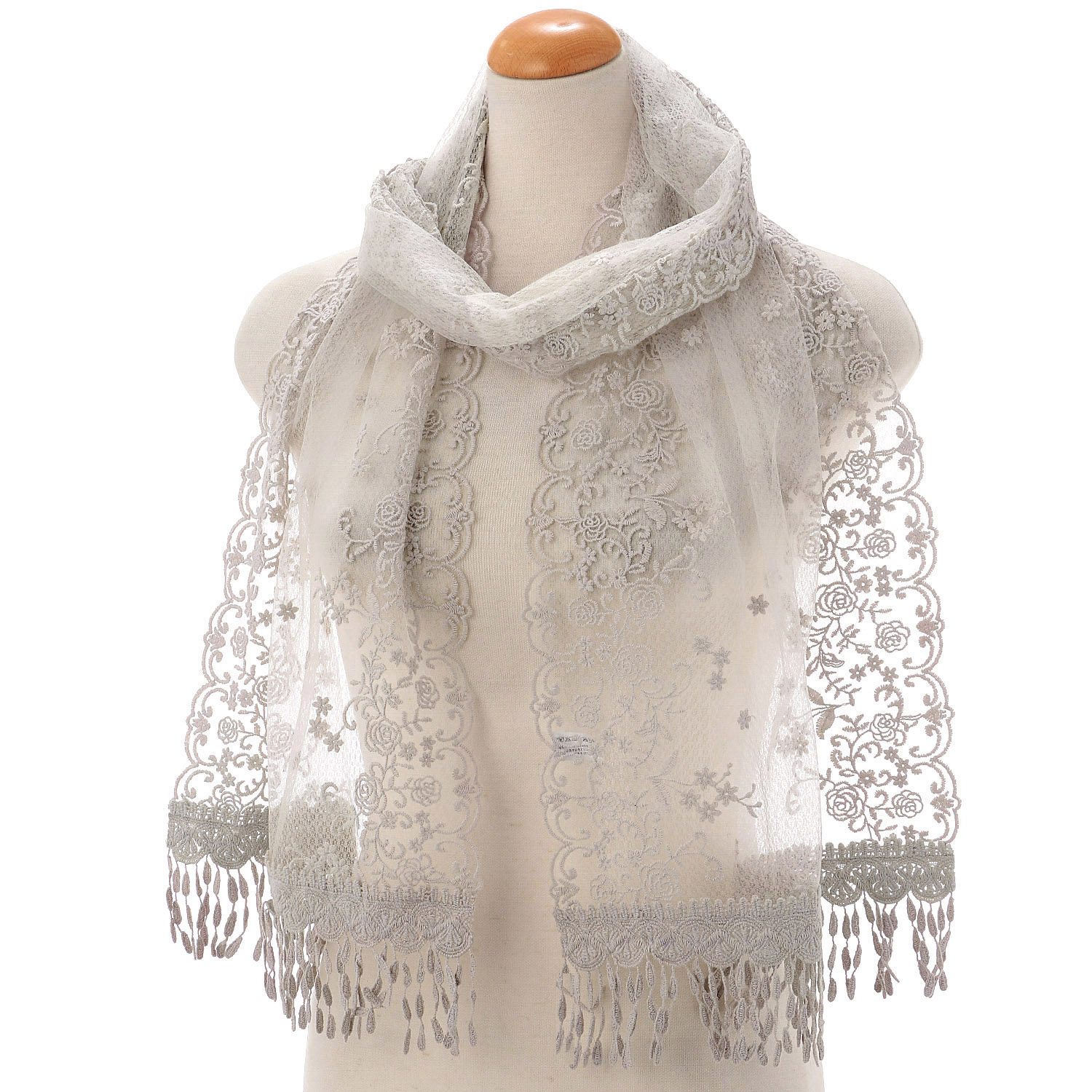 レースストール ローズフラワー柄 - 画像1