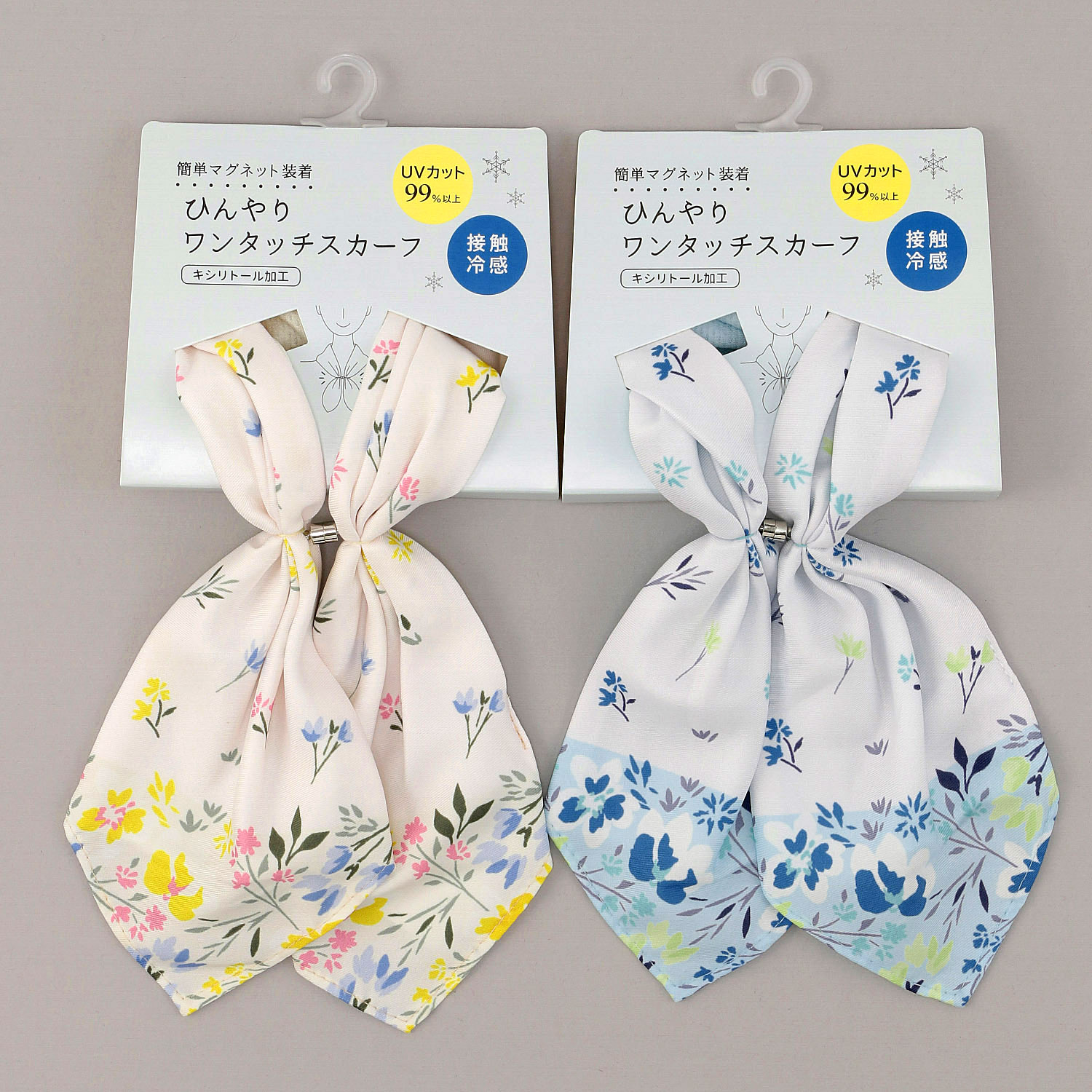 ひんやりワンタッチスカーフ 花柄 - 画像1