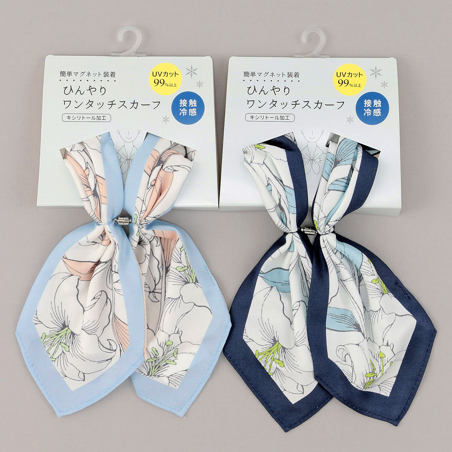 ひんやりワンタッチスカーフ ラインリリー - 画像1