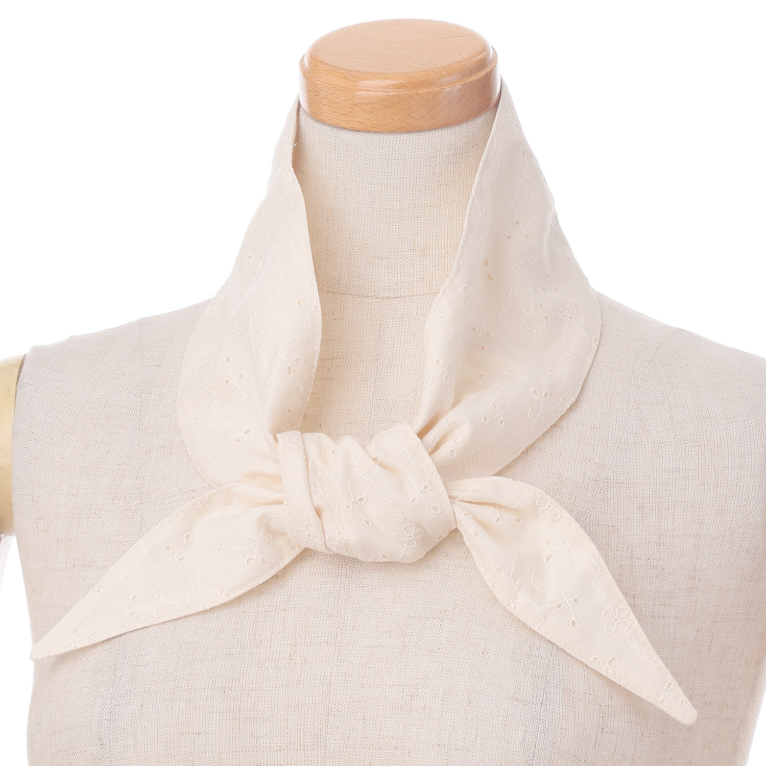 刺繍入りコットンミニスカーフ - 画像3