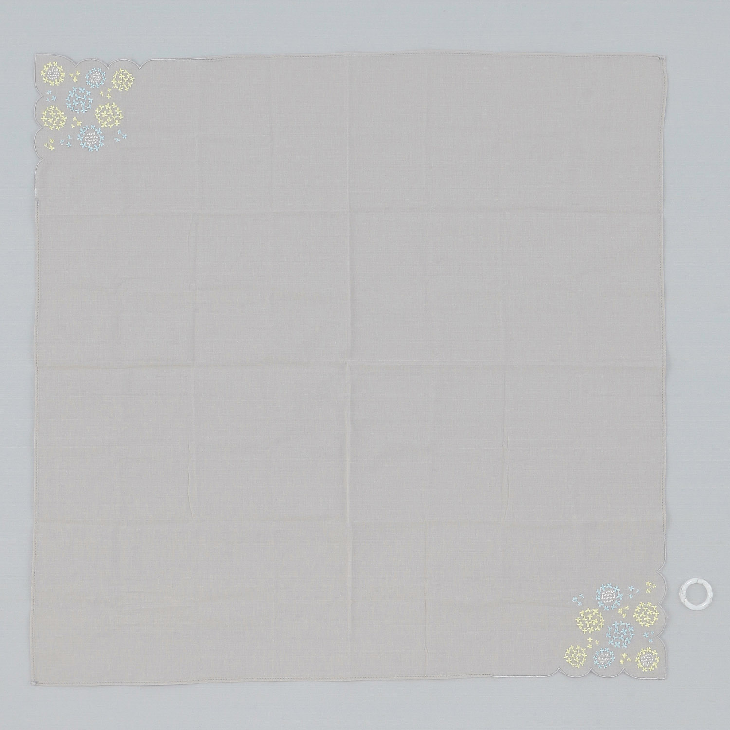 ポーチ付刺繍リングスカーフ 北欧マルチ柄 - 画像2