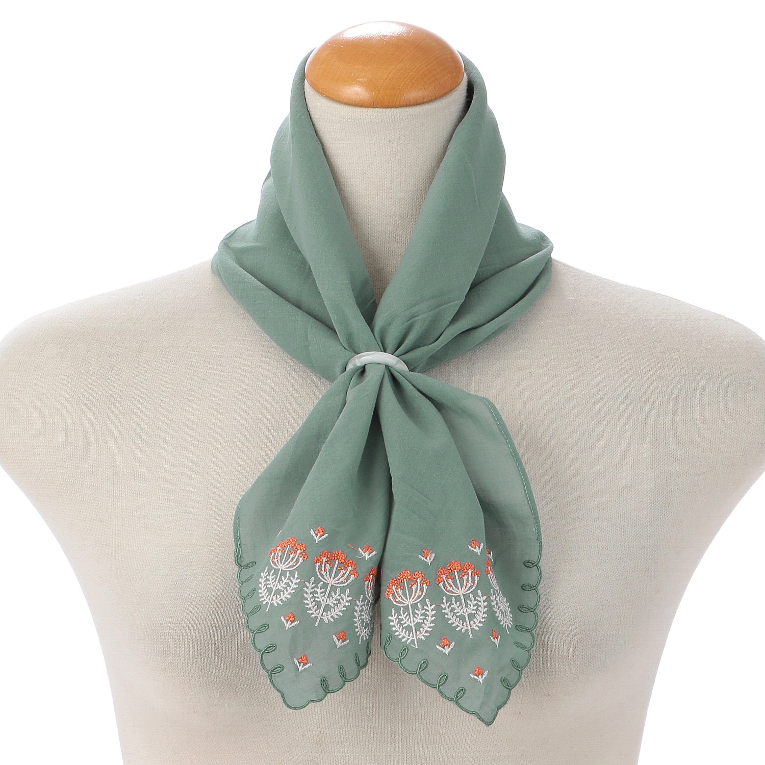 ポーチ付刺繍リングスカーフ 北欧マルチ柄 - 画像8