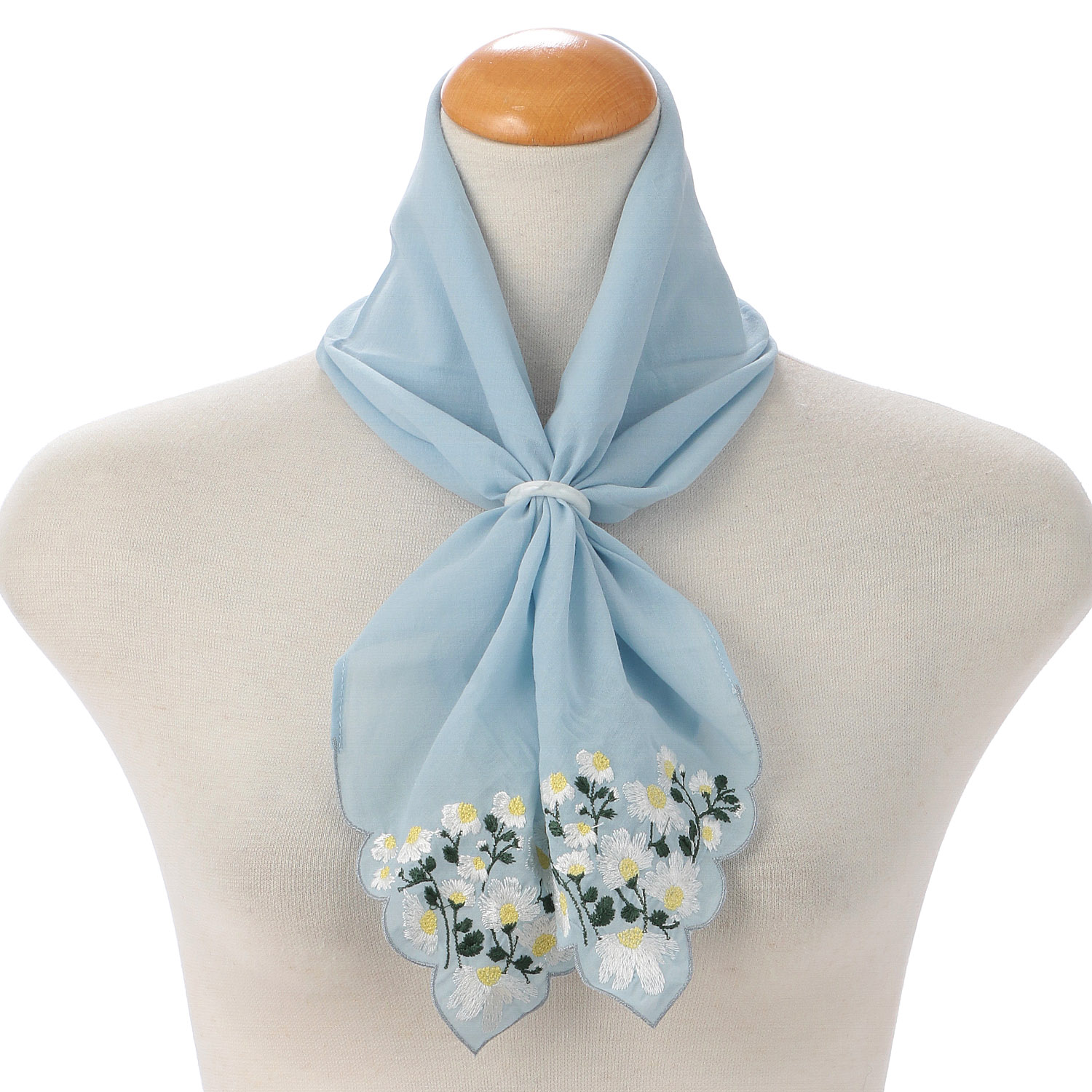 ポーチ付刺繍リングスカーフ 北欧マルチ柄 - 画像10