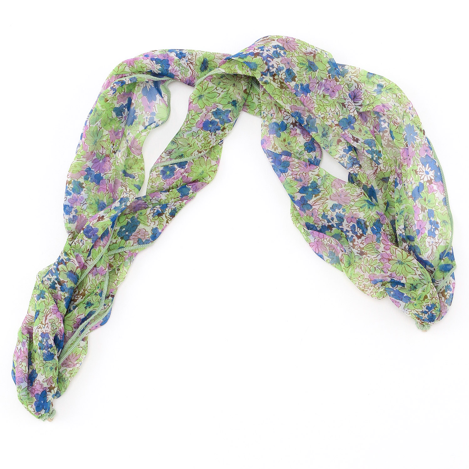 日本製 シルク小花柄ワンタッチスカーフ - 画像4