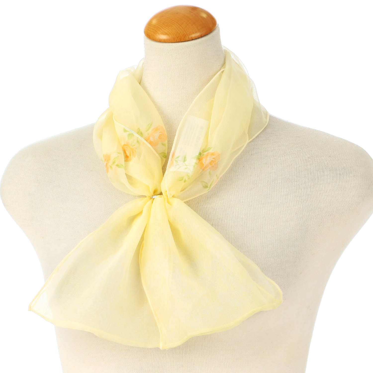 日本製 シルク花柄ワンタッチスカーフ - 画像4