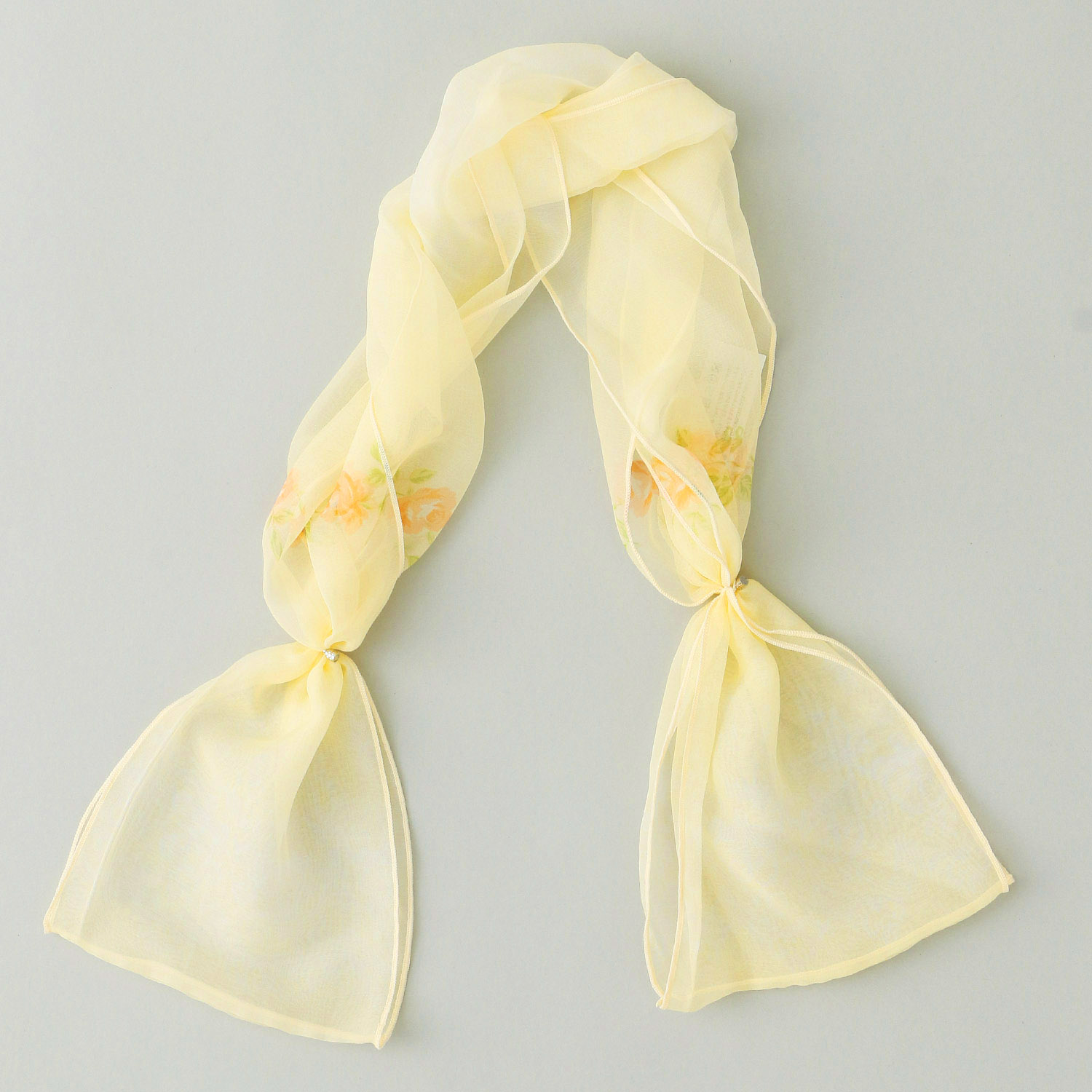日本製 シルク花柄ワンタッチスカーフ - 画像5