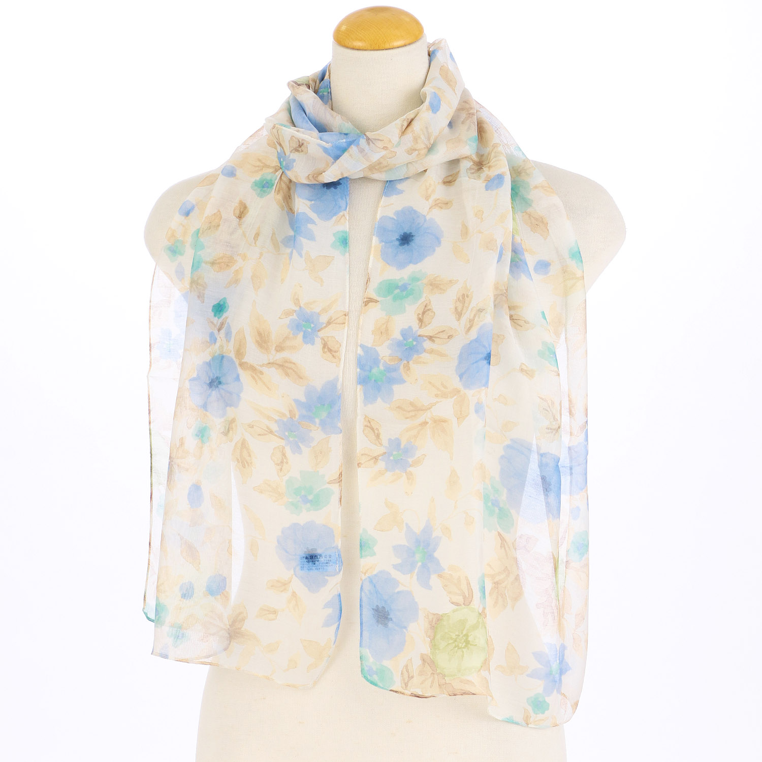 インド製 シルク混花柄プリントストール - 画像2