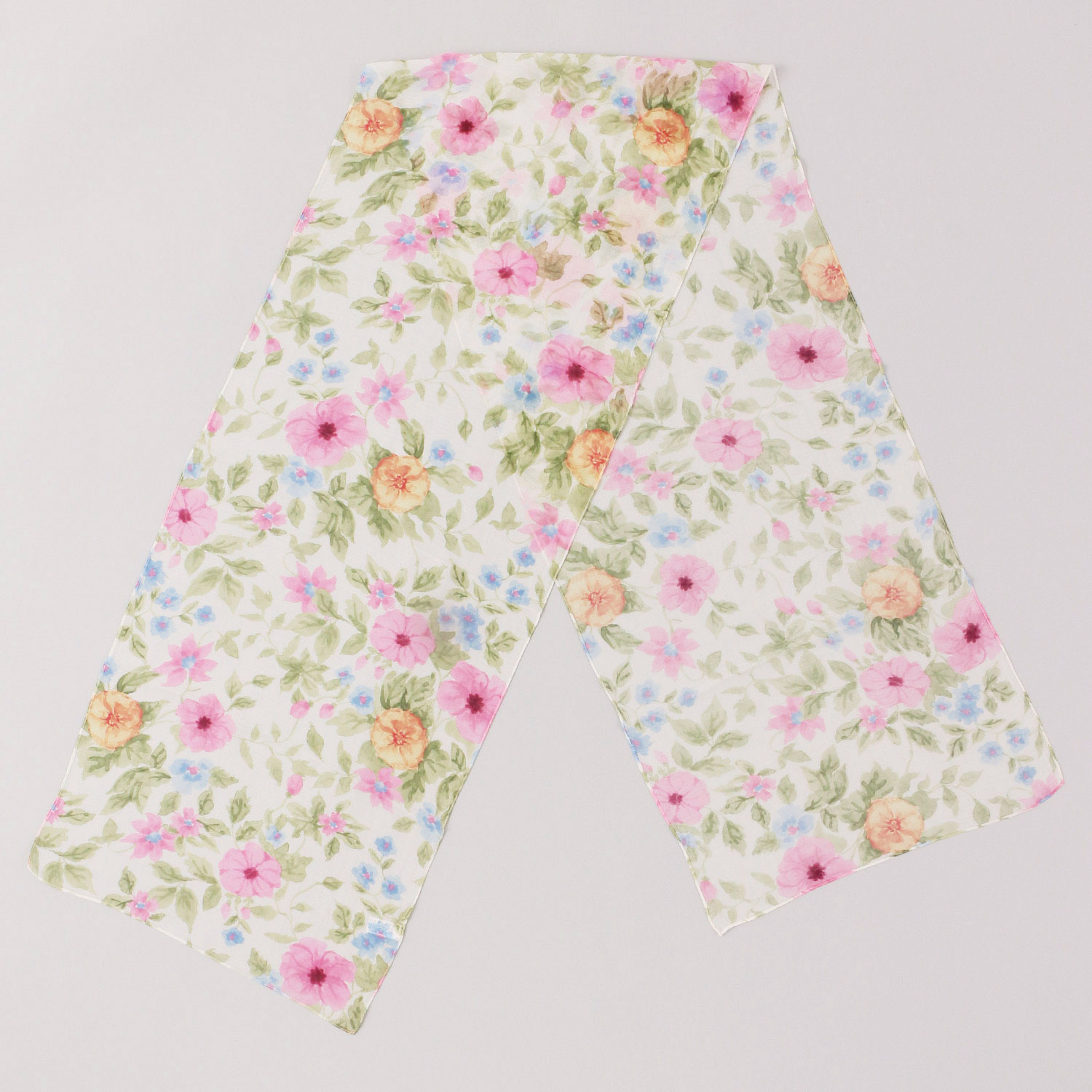 インド製 シルク混花柄プリントストール - 画像4