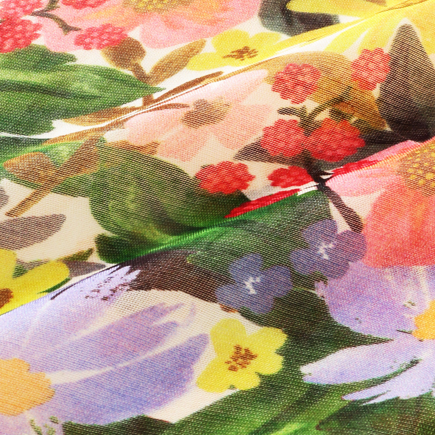 インド製 シルク混花柄プリントストール - 画像5