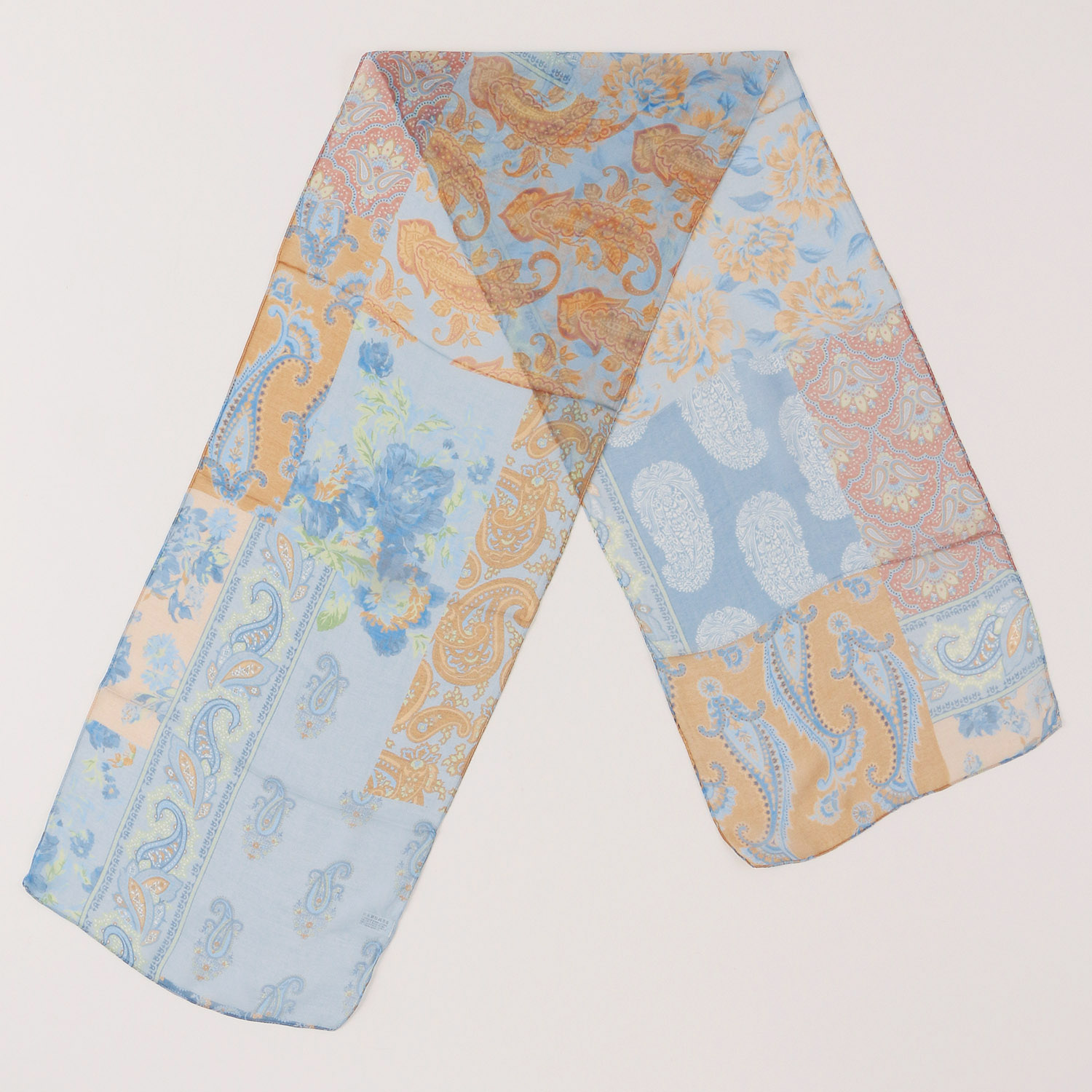 インド製 シルク混ペイズリープリントストール - 画像5
