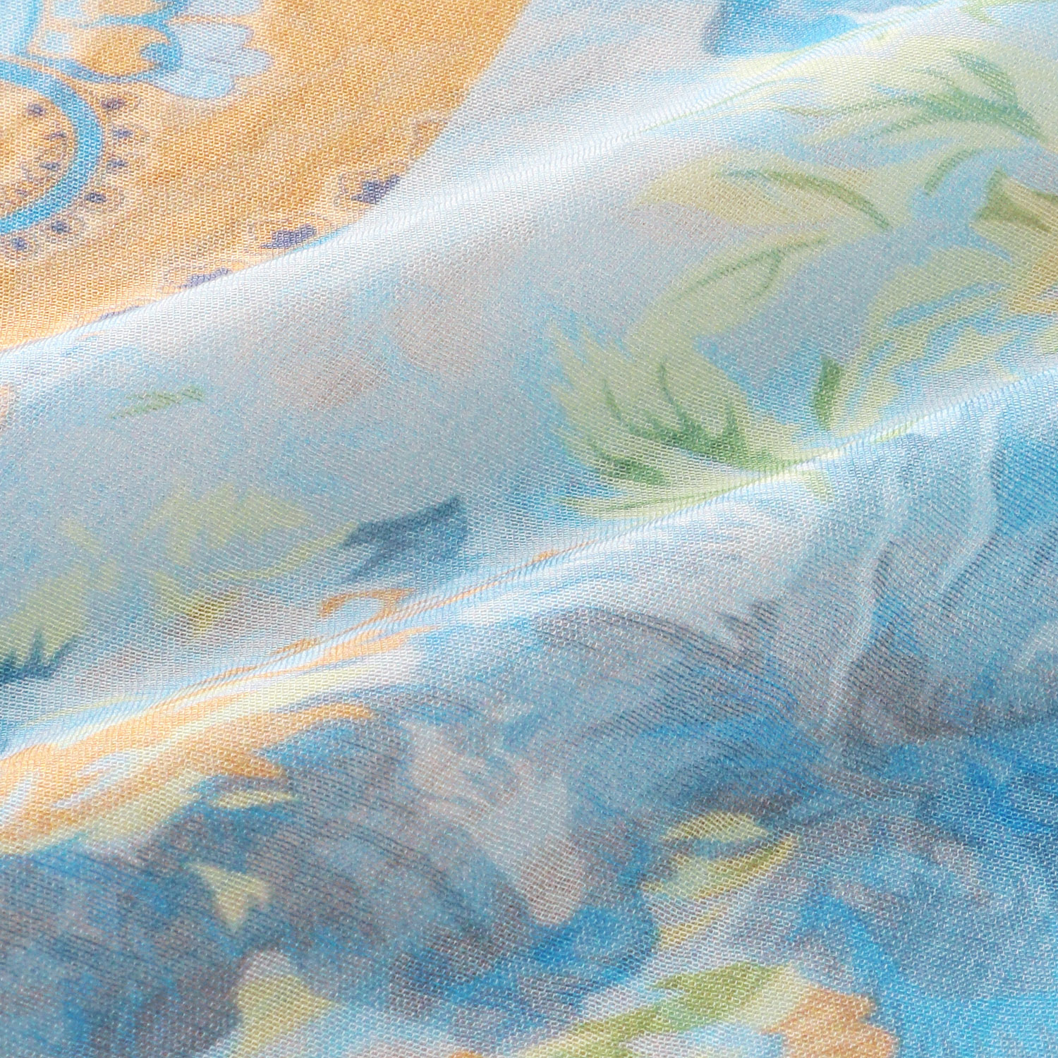 インド製 シルク混ペイズリープリントストール - 画像6