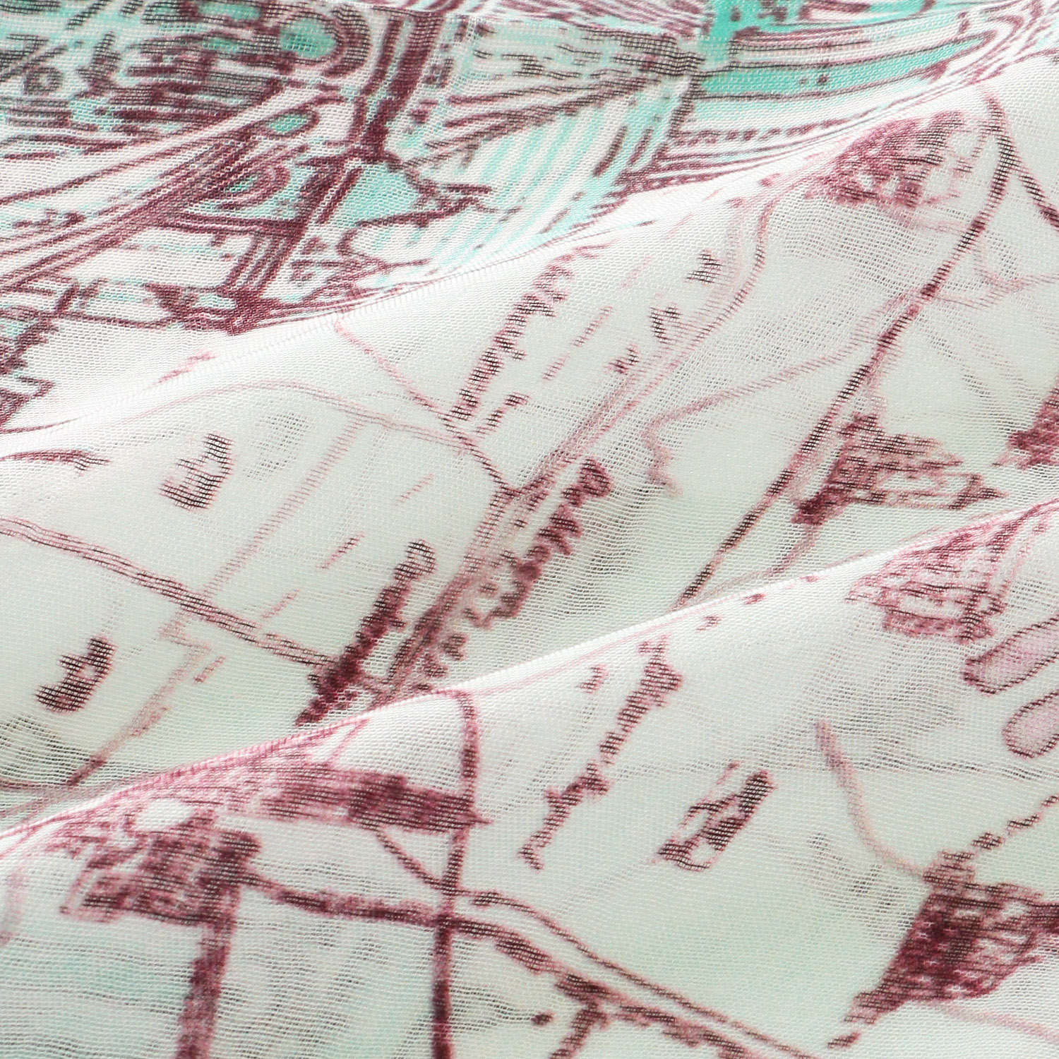 インド製 シルク混街並み柄プリントストール - 画像3