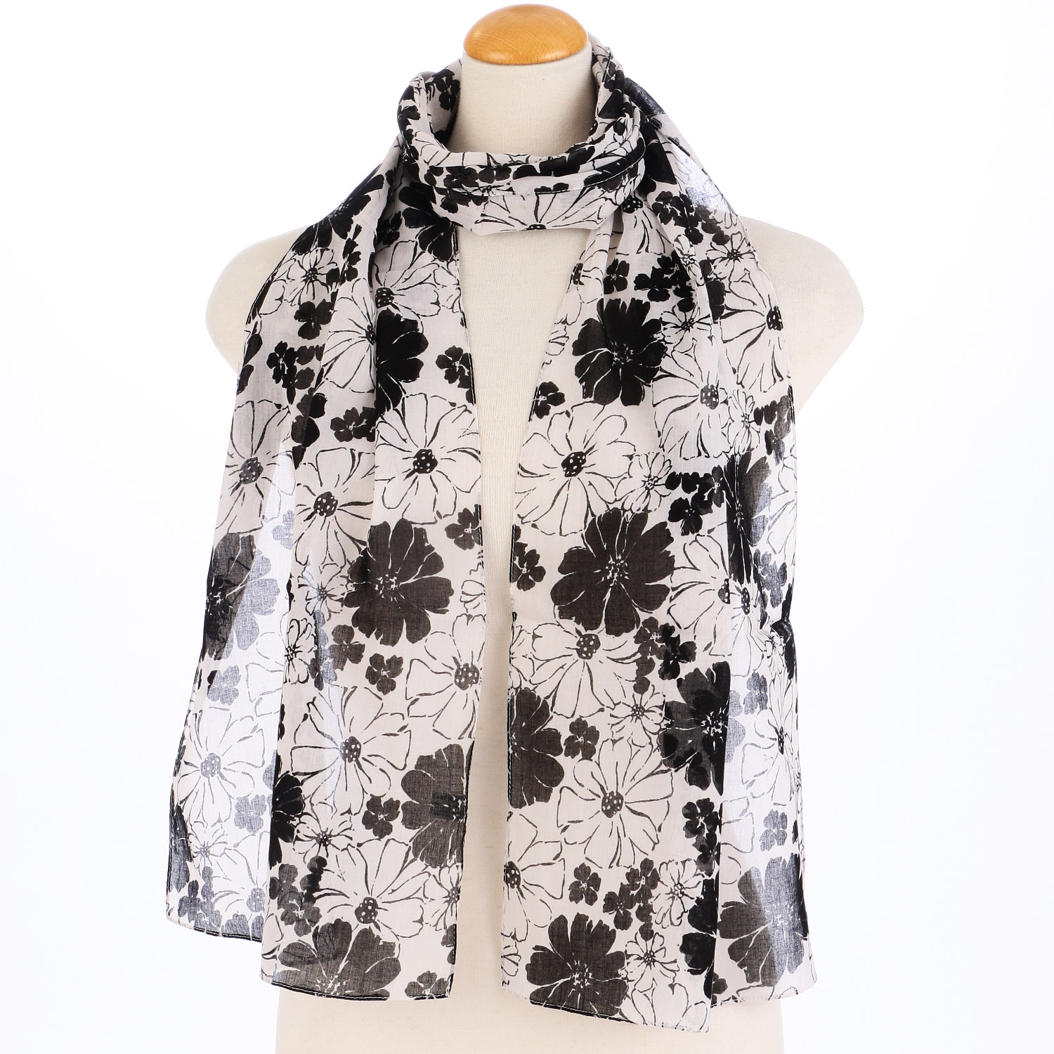 インド製 モノトーン柄プリントストール - 画像2